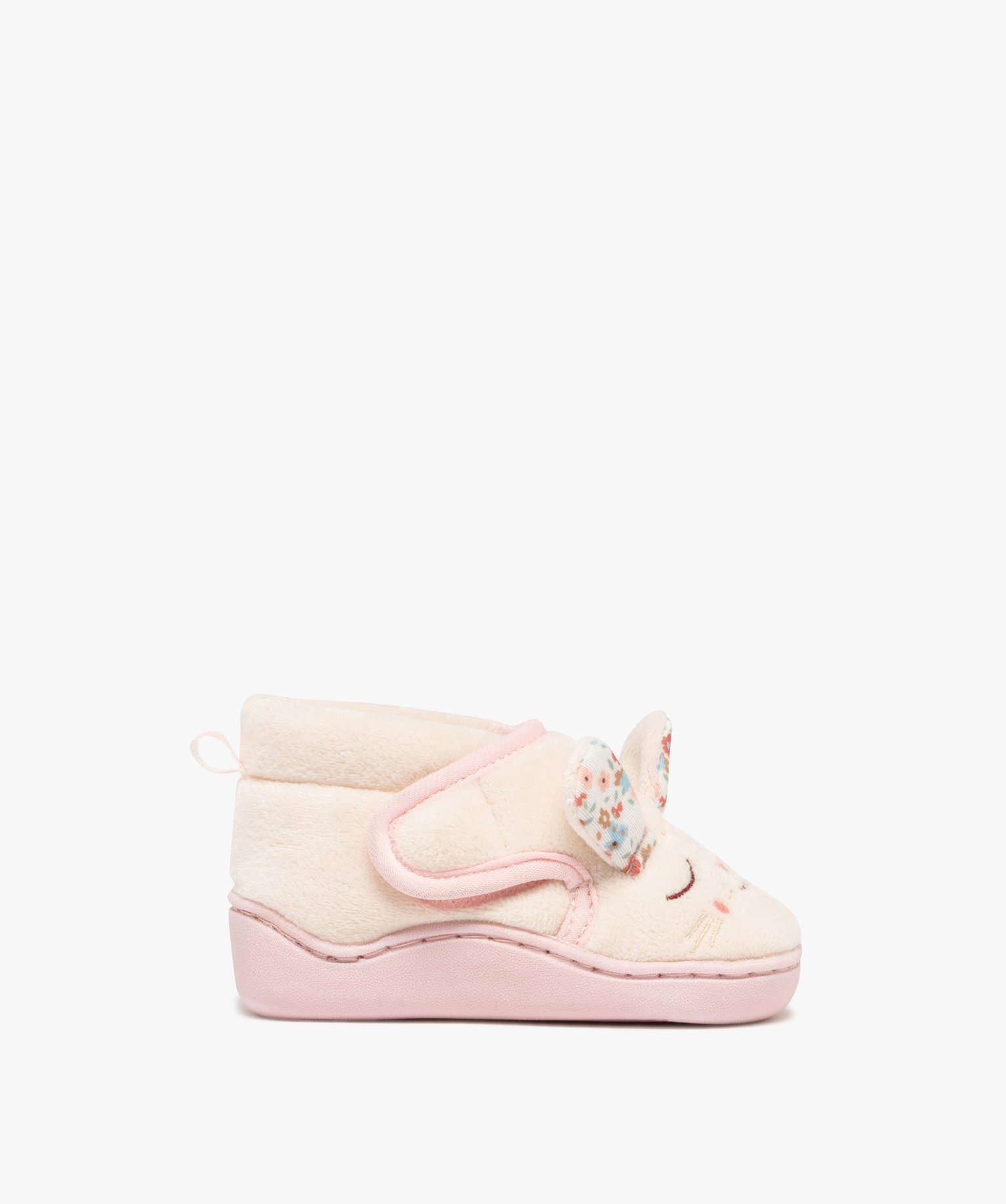 chaussons bebe fille bottillons a scratch tete de lapin beige standard bebe GEMO