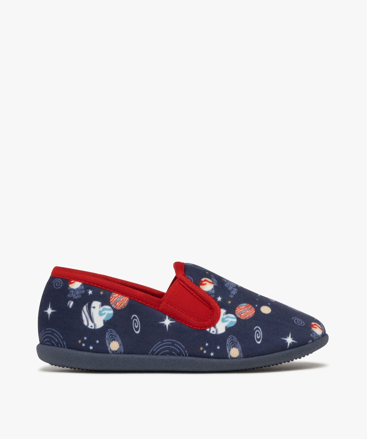 chaussons garcon pantoufles a motif spatial bleu
