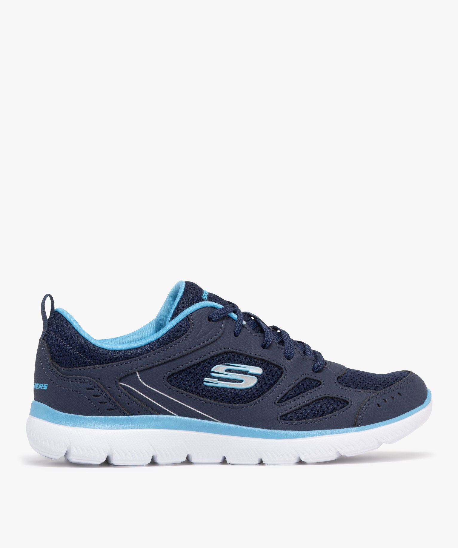 baskets legeres en mesh summits femme - skechers bleu