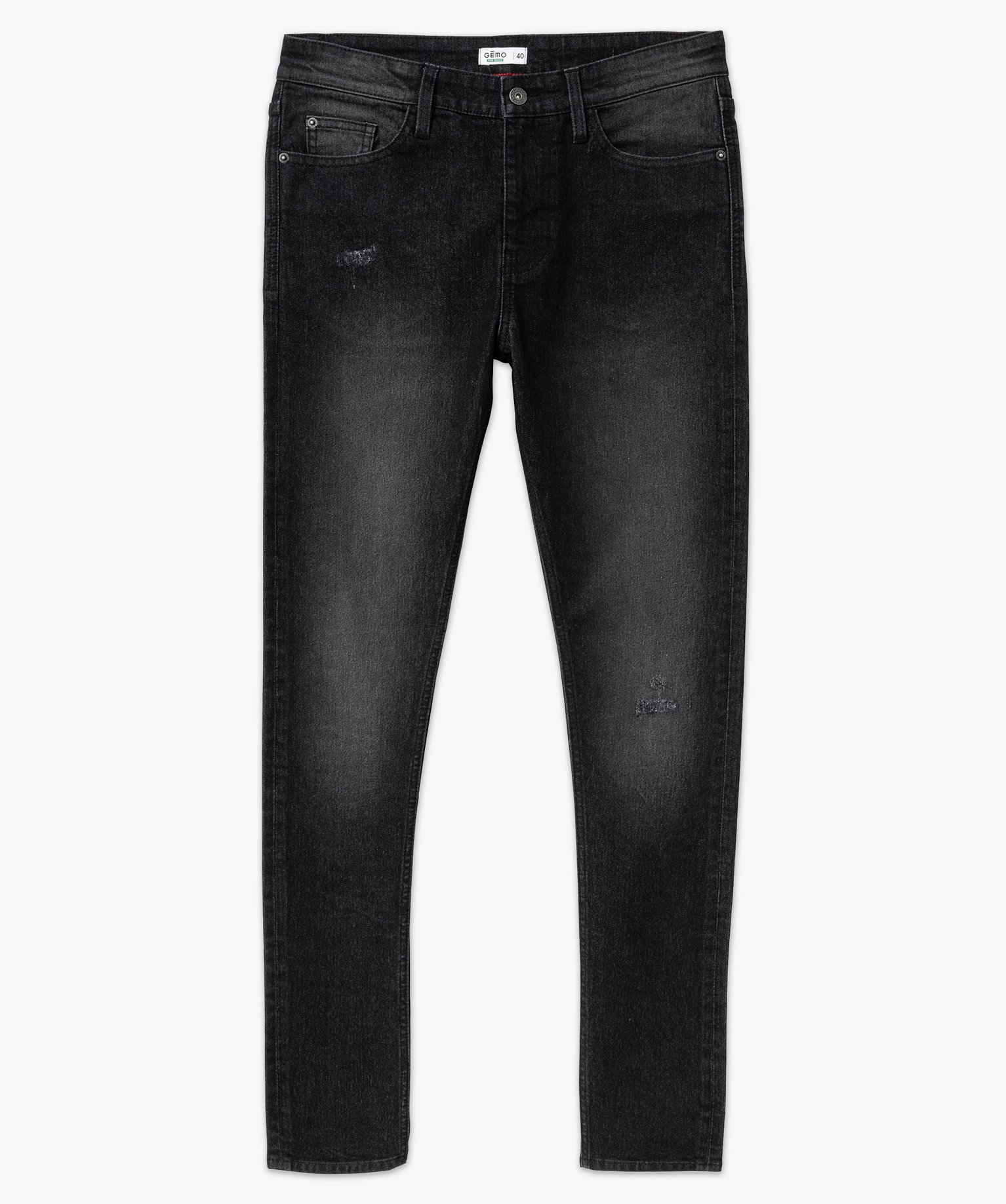 jean skinny en coton stretch delave homme noir jeans delaves homme GEMO