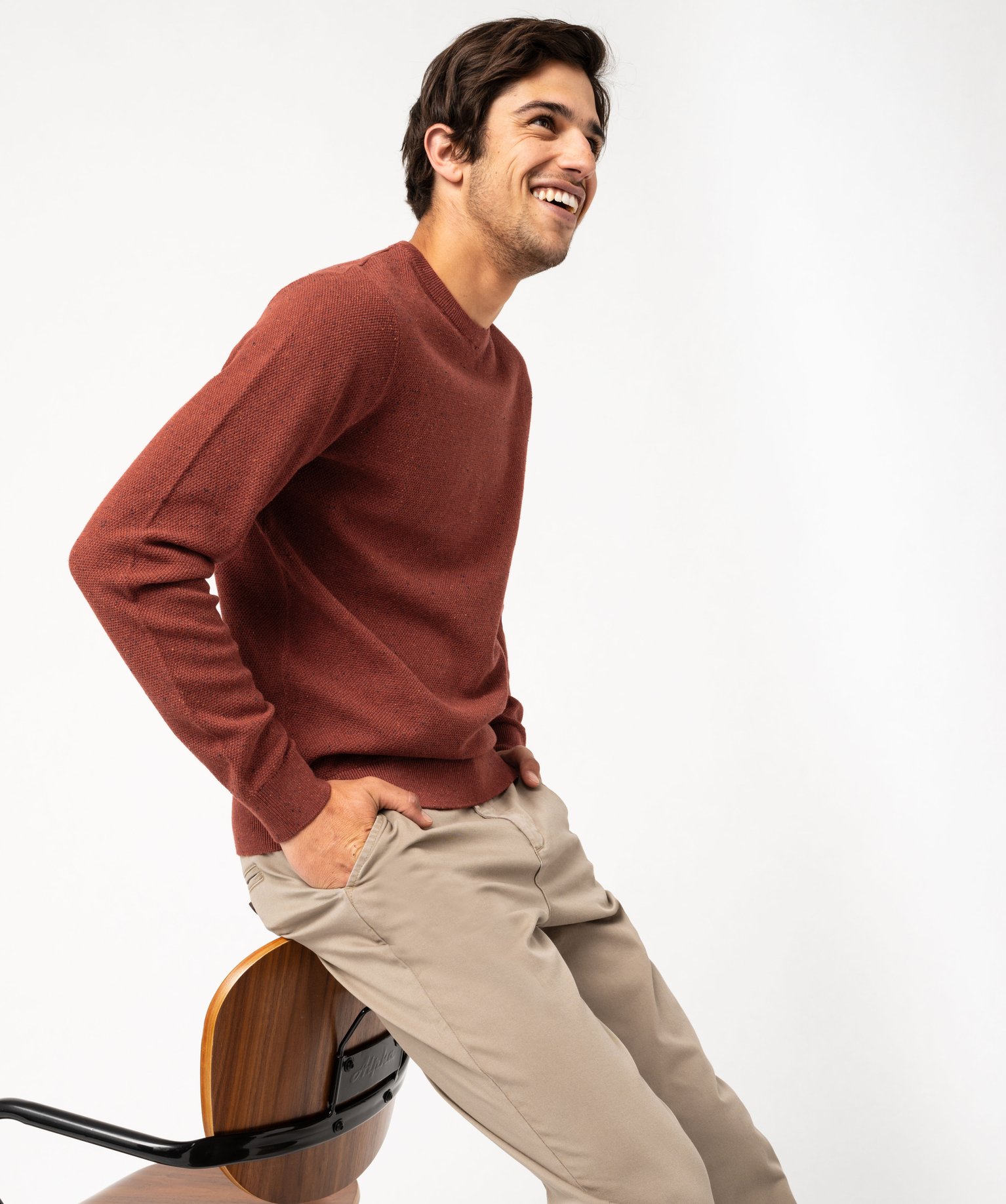 Pull en maille rouge online