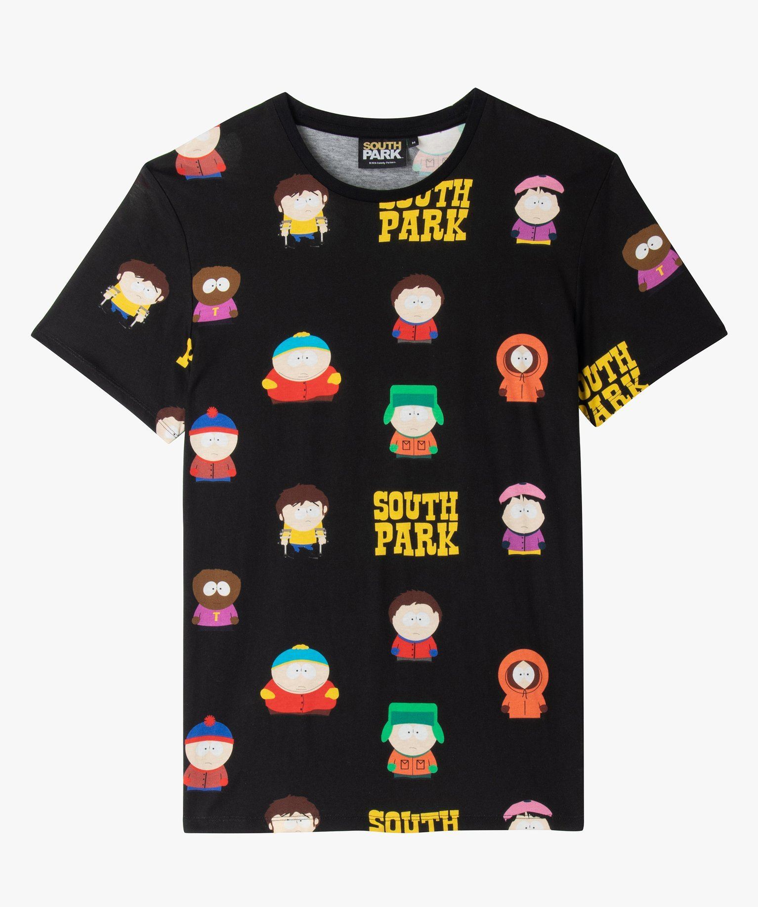 tee-shirt manches courtes imprime homme - south park noir tee-shirts