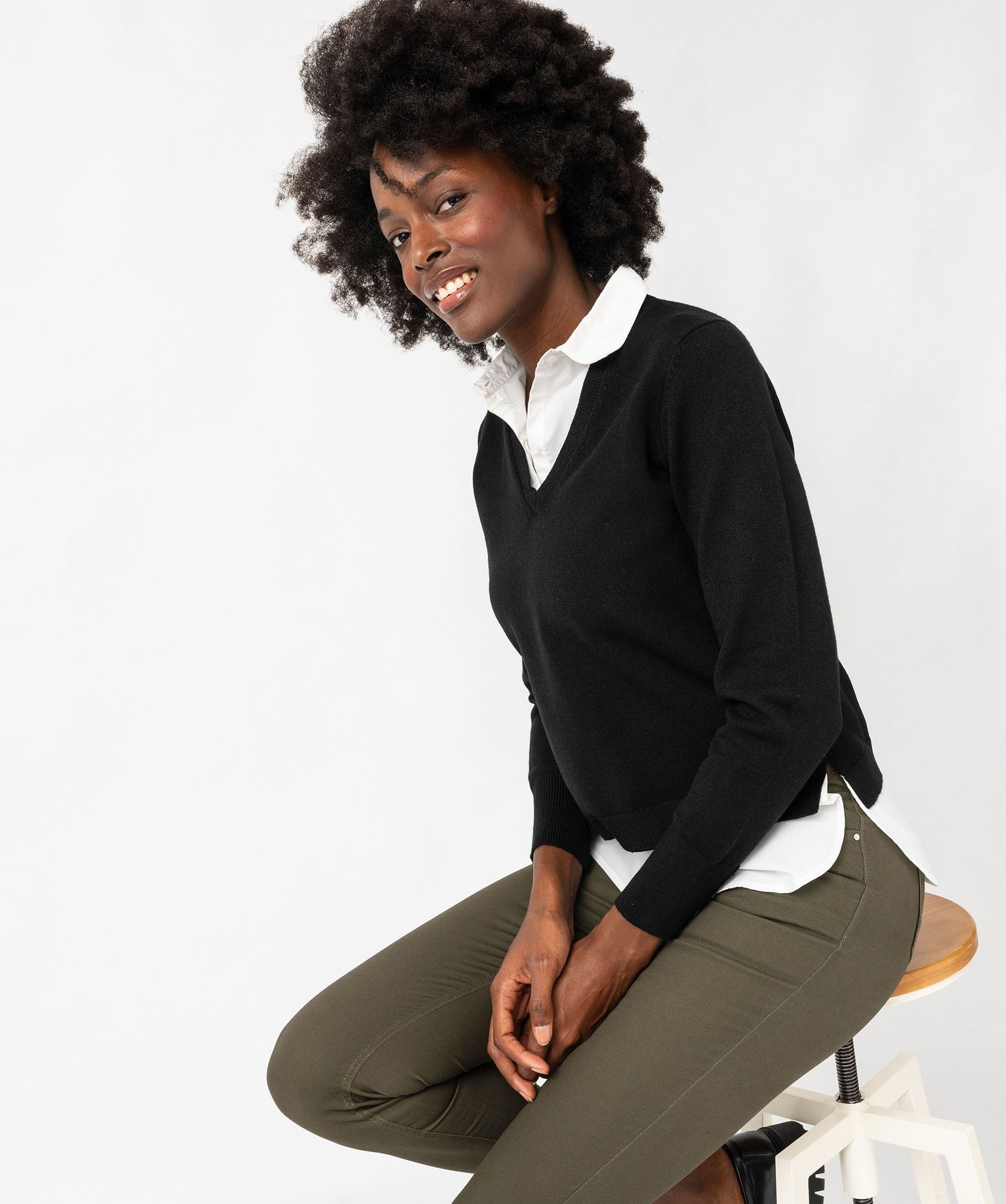 Pull avec chemise femme new arrivals