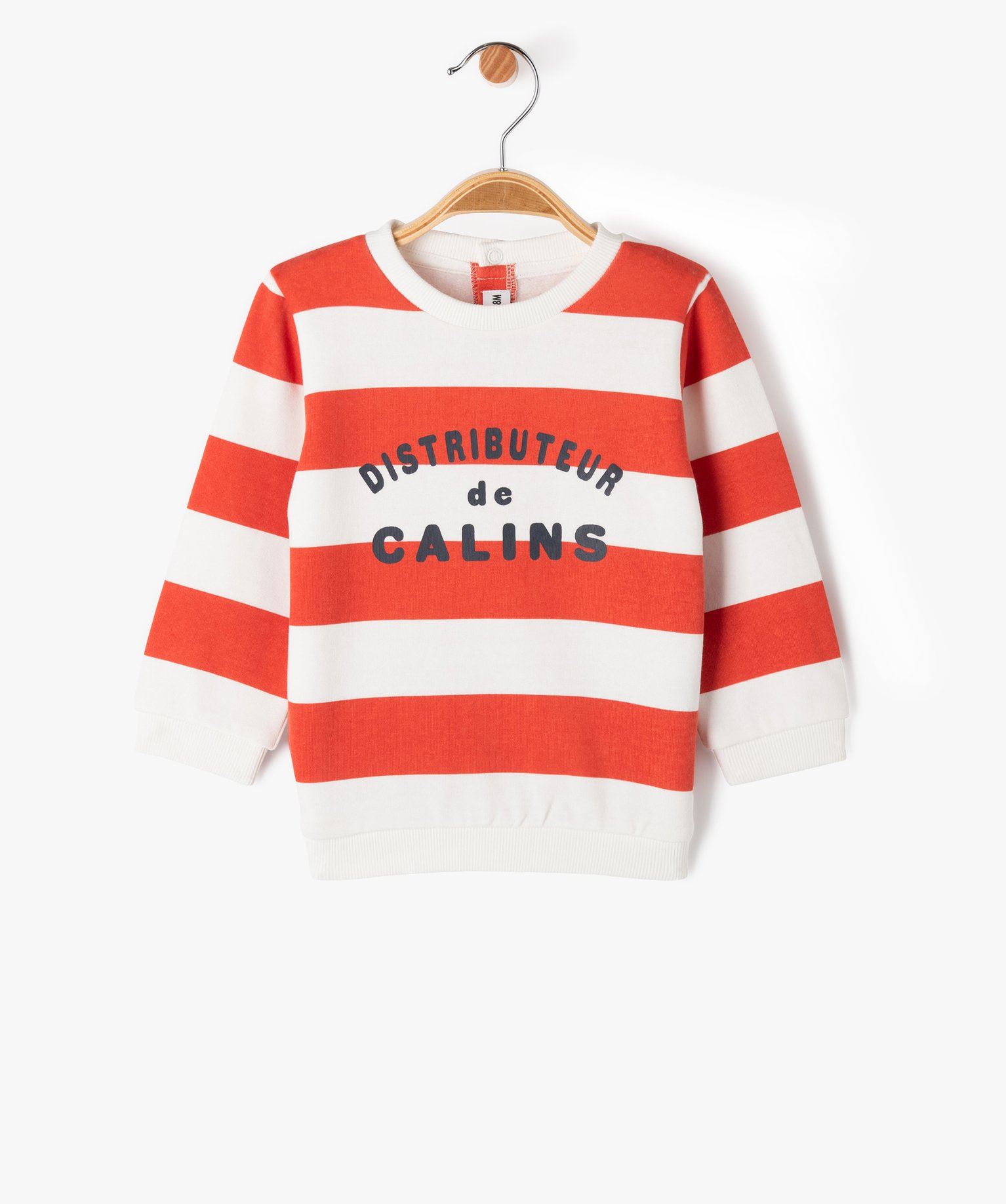 sweat a message avec interieur molletonne bebe garcon rouge sweats