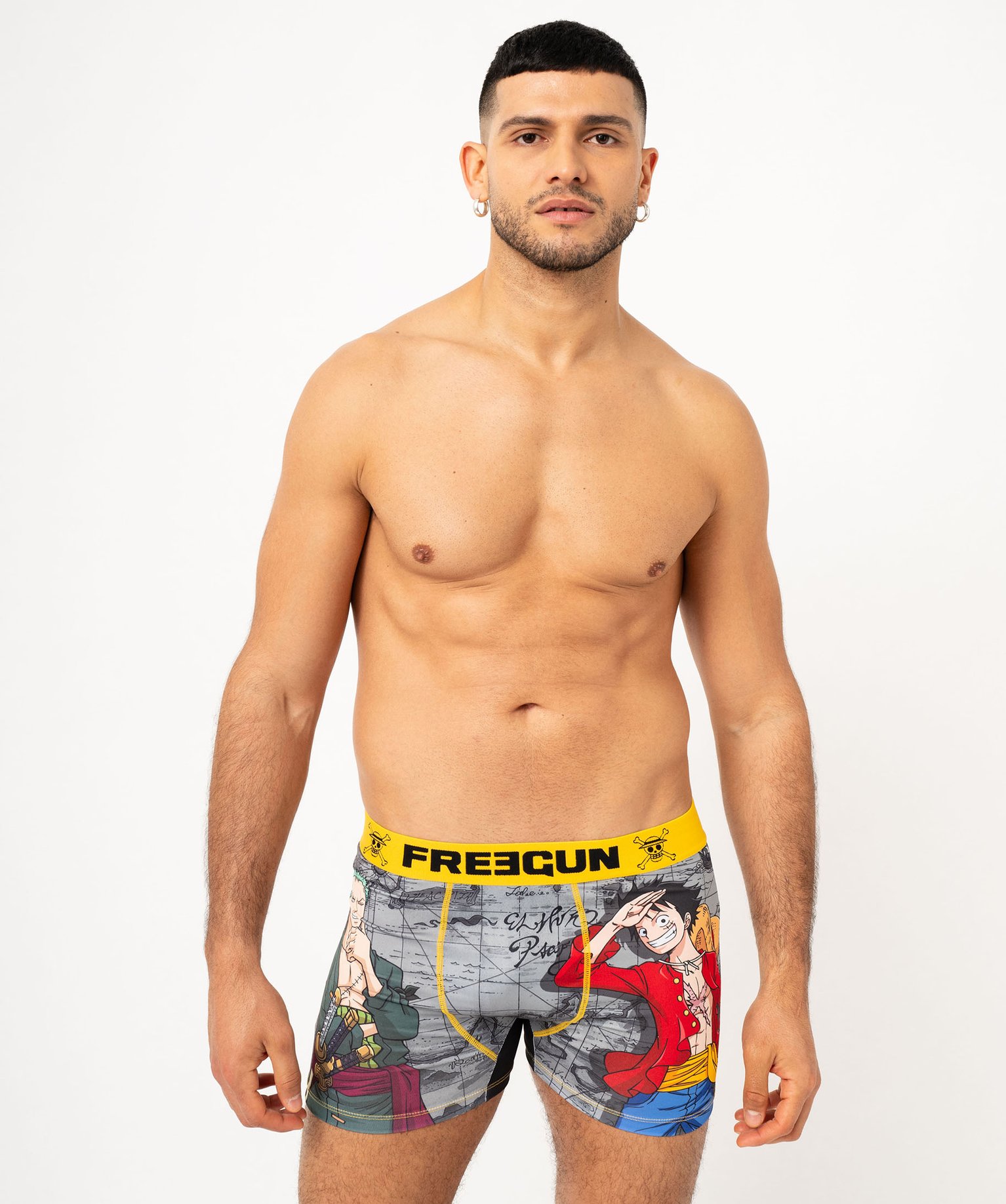 boxer microfibre douce imprimee one piece garcon freegun gris boxers et calecons homme GEMO