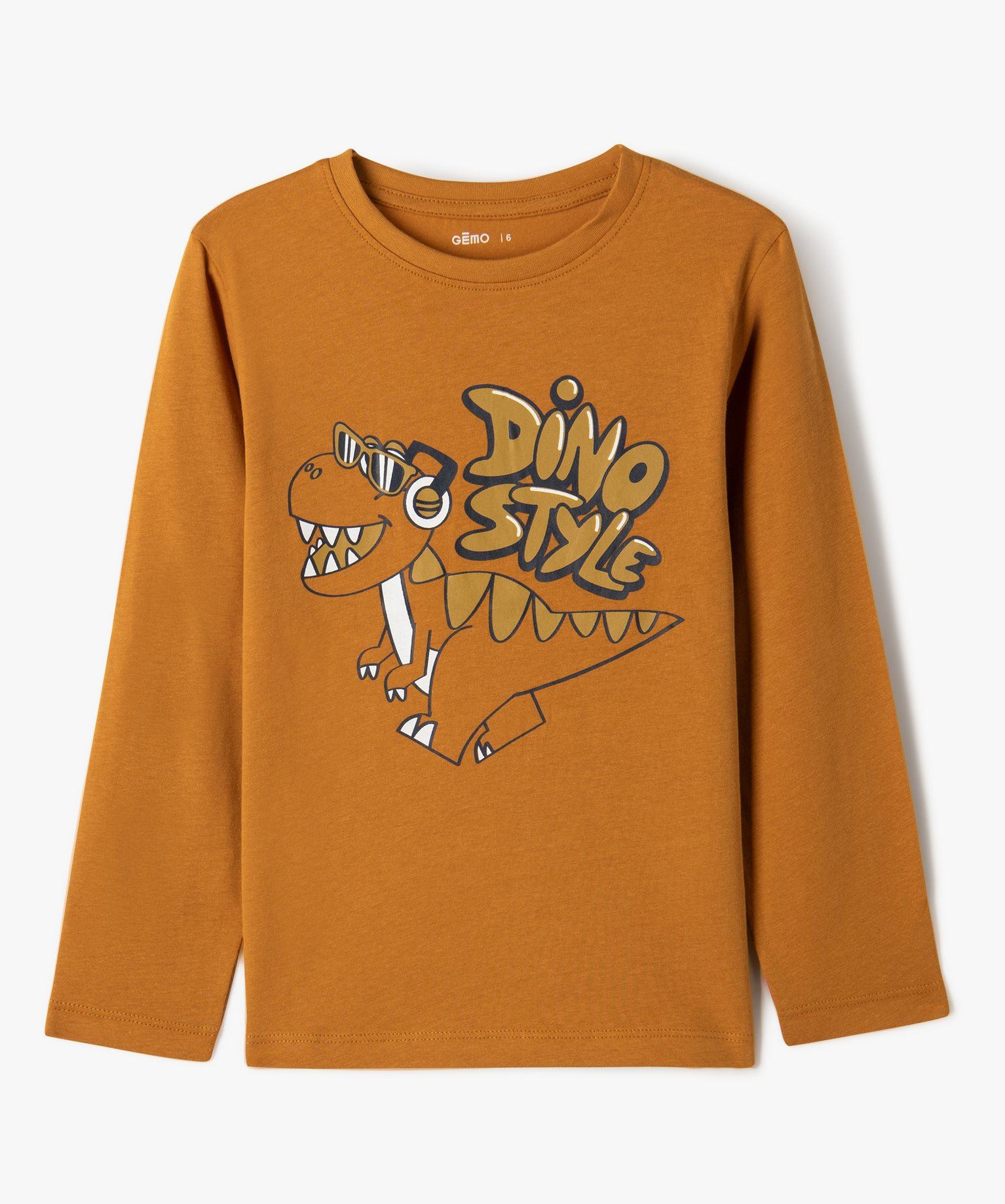 tee-shirt a manches longues avec motif garcon jaune tee-shirts