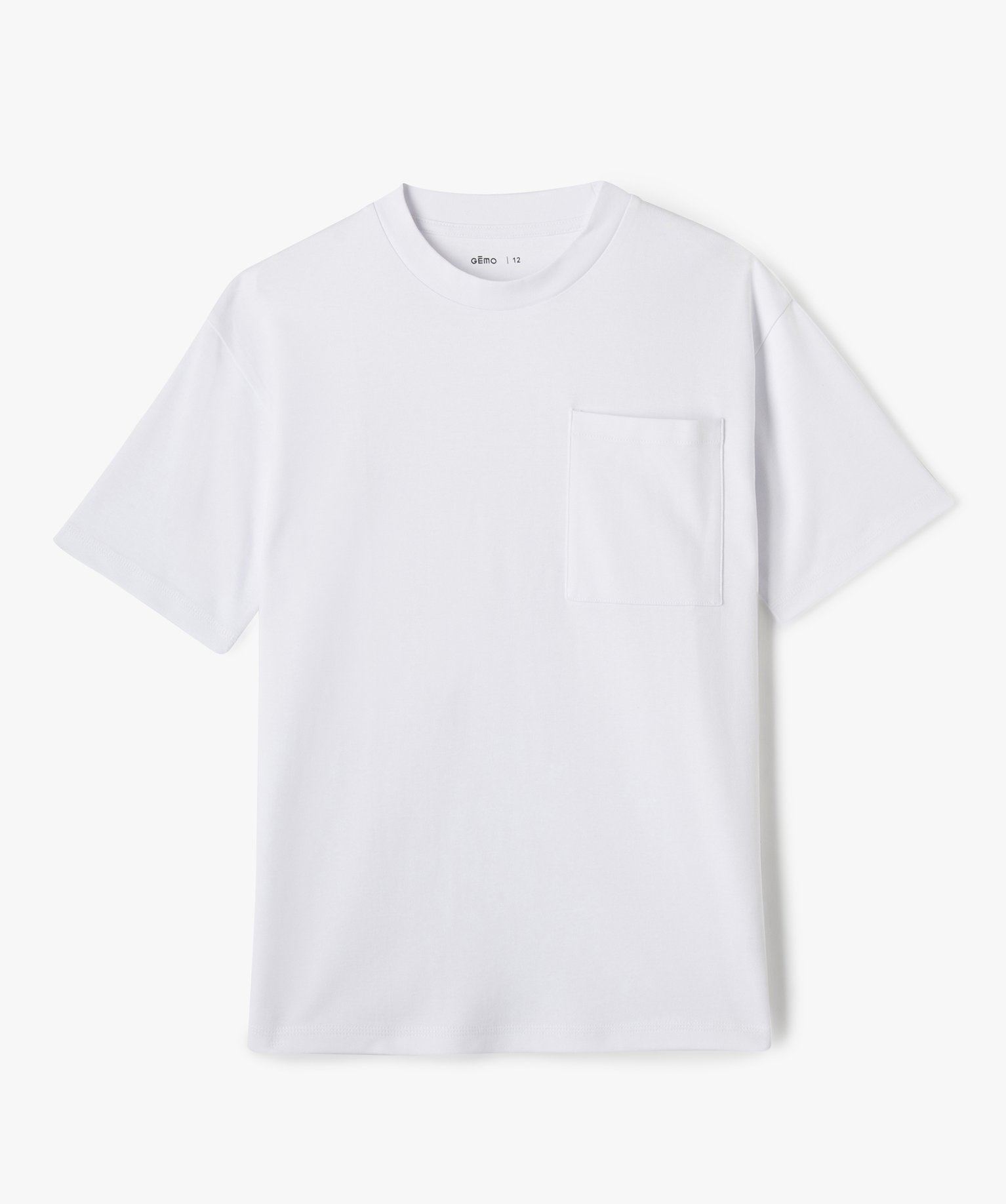 tee-shirt uni a poche garcon blanc standard tee-shirts
