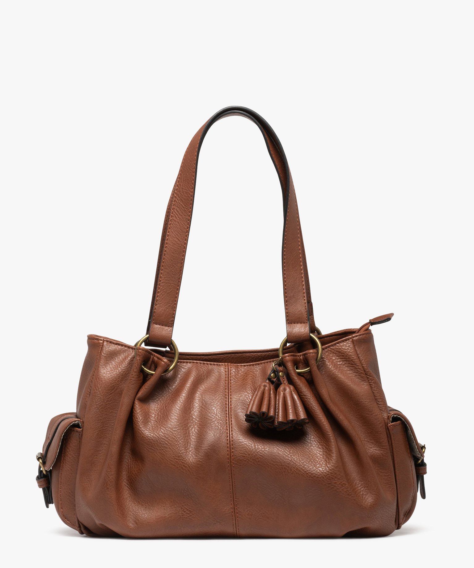 sac a main grand format multipoche marron vif sacs a main femme GEMO