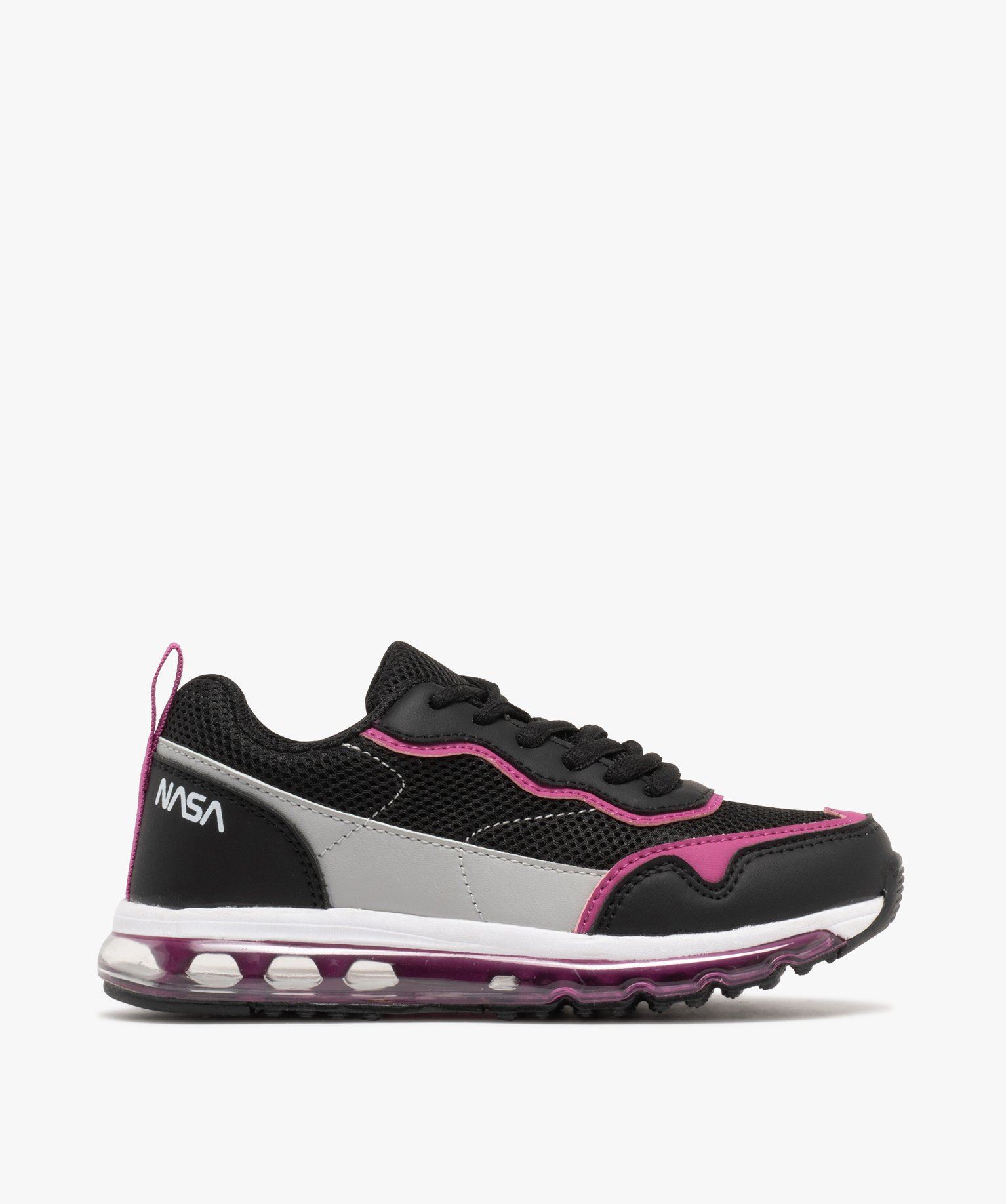 baskets fille running en mesh avec semelle a bulle dair details colores - nasa noir standard baskets