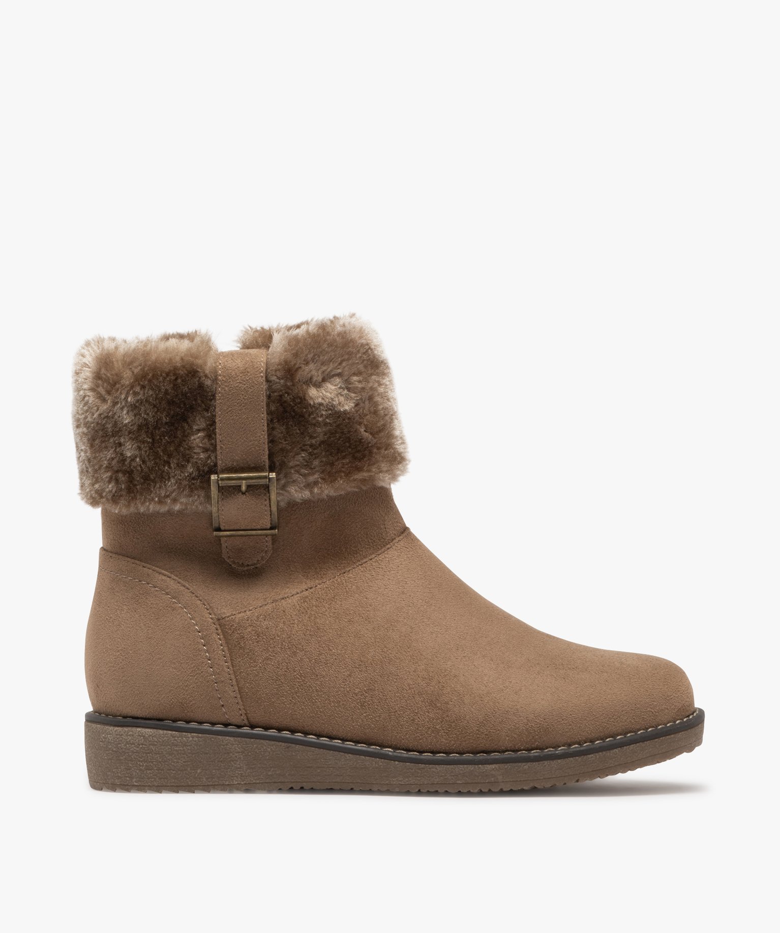 Bottes fourrées femme beige shop