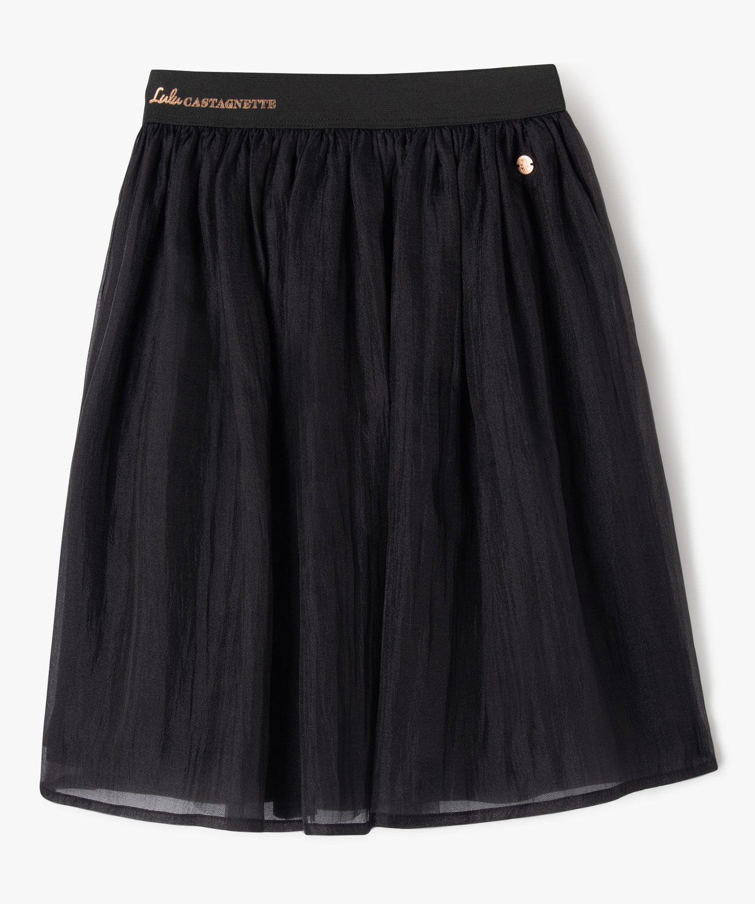 jupe en voile avec ceinture elastique fille lulucastagnette noir