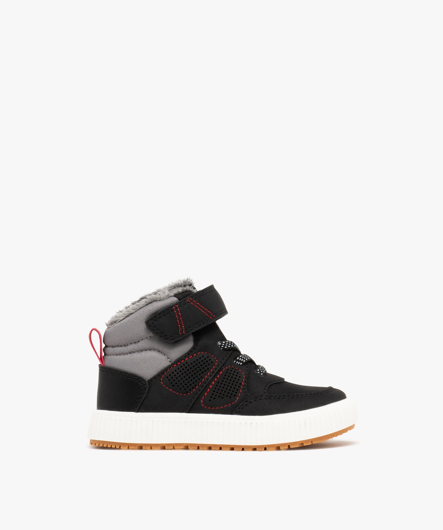 boots bebe garcon fourrees a col matelasse avec scratch noir standard bottes et chaussures montantes bebe GEMO