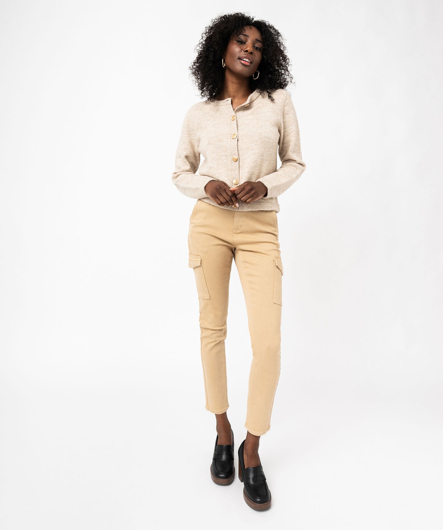 Pantalon beige slim femme shop