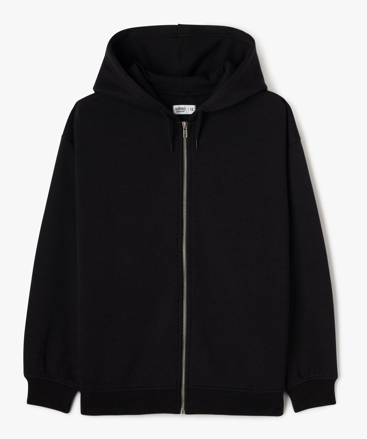 sweat zippe a capuche fille noir standard sweats