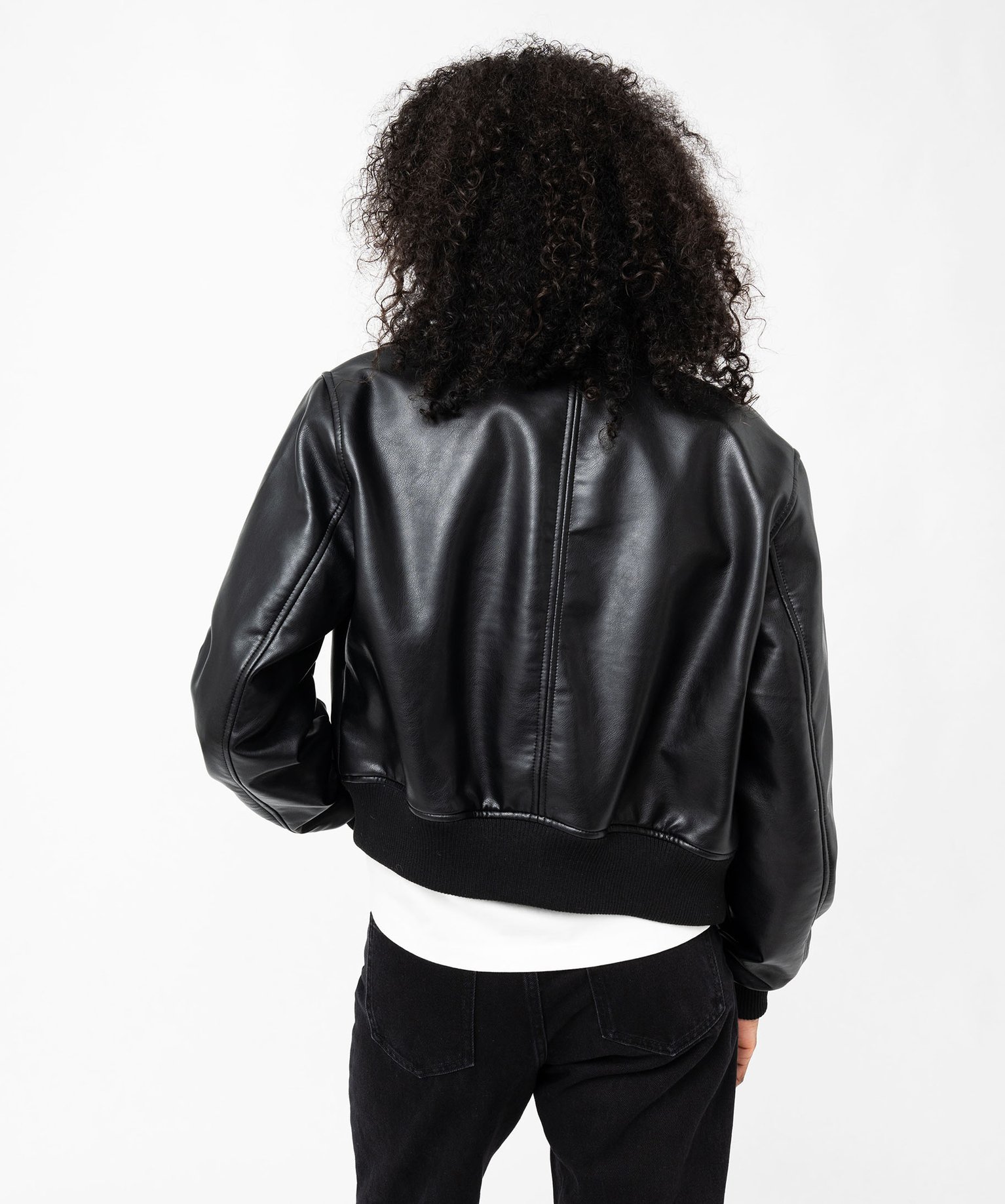 Blouson court cuir femme online