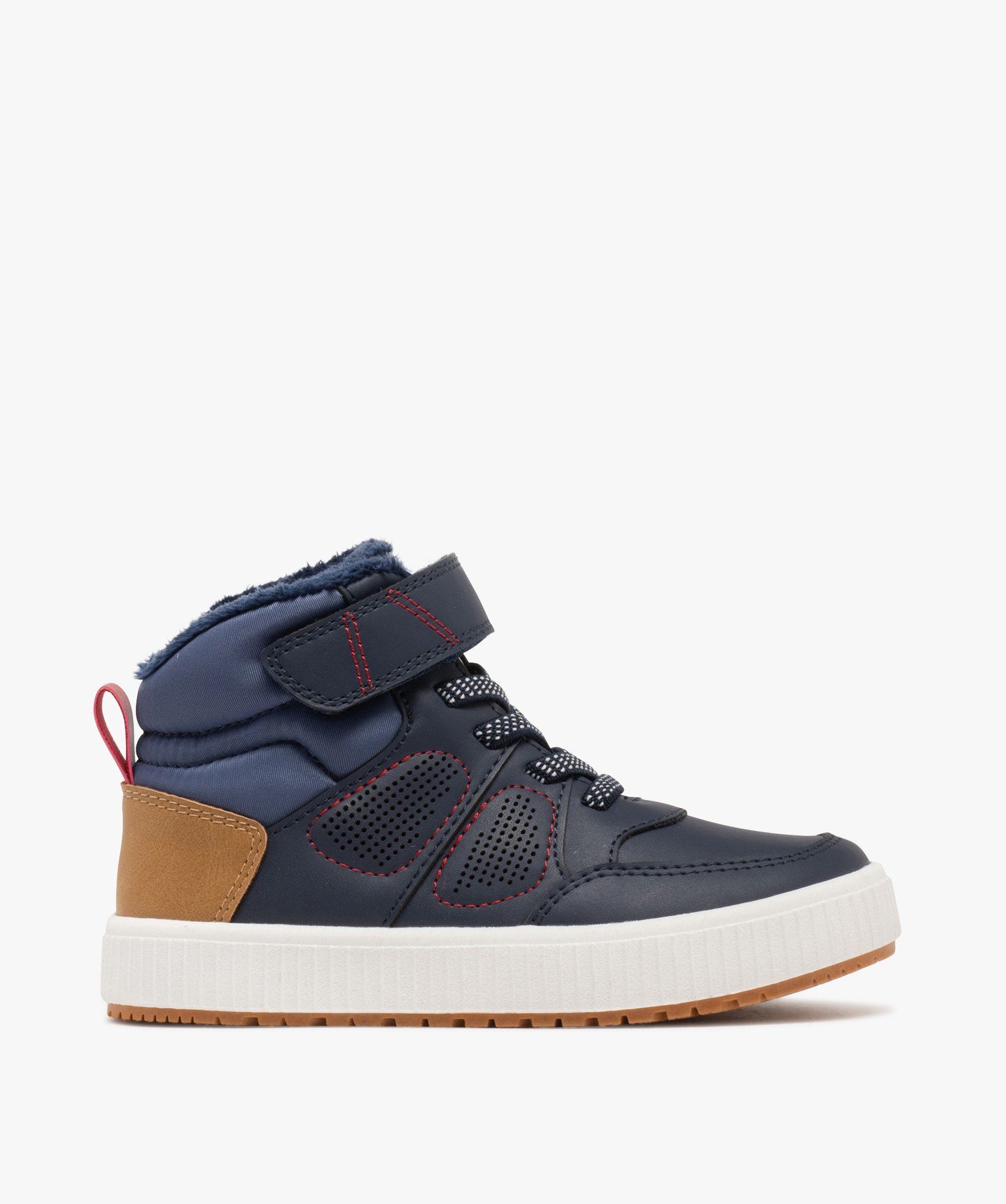 boots avec doublure chaude et col matelasse garcon bleu