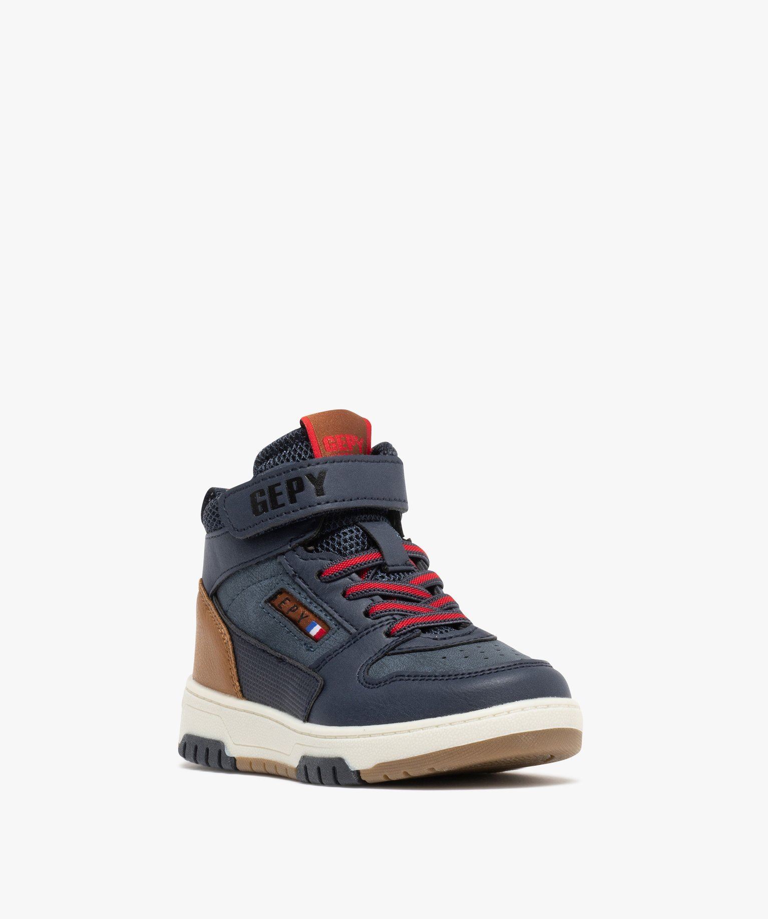 chaussures montantes fermeture scratch garcon gepy bleu baskets