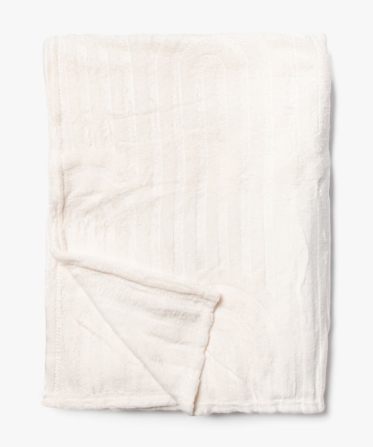 plaid en velours 130x170 cm beige