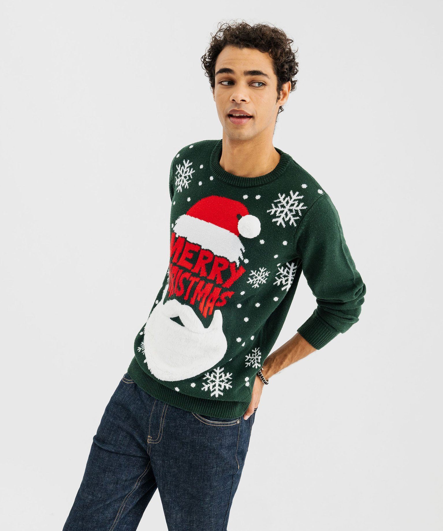 pull de noel a pompon homme vert pulls
