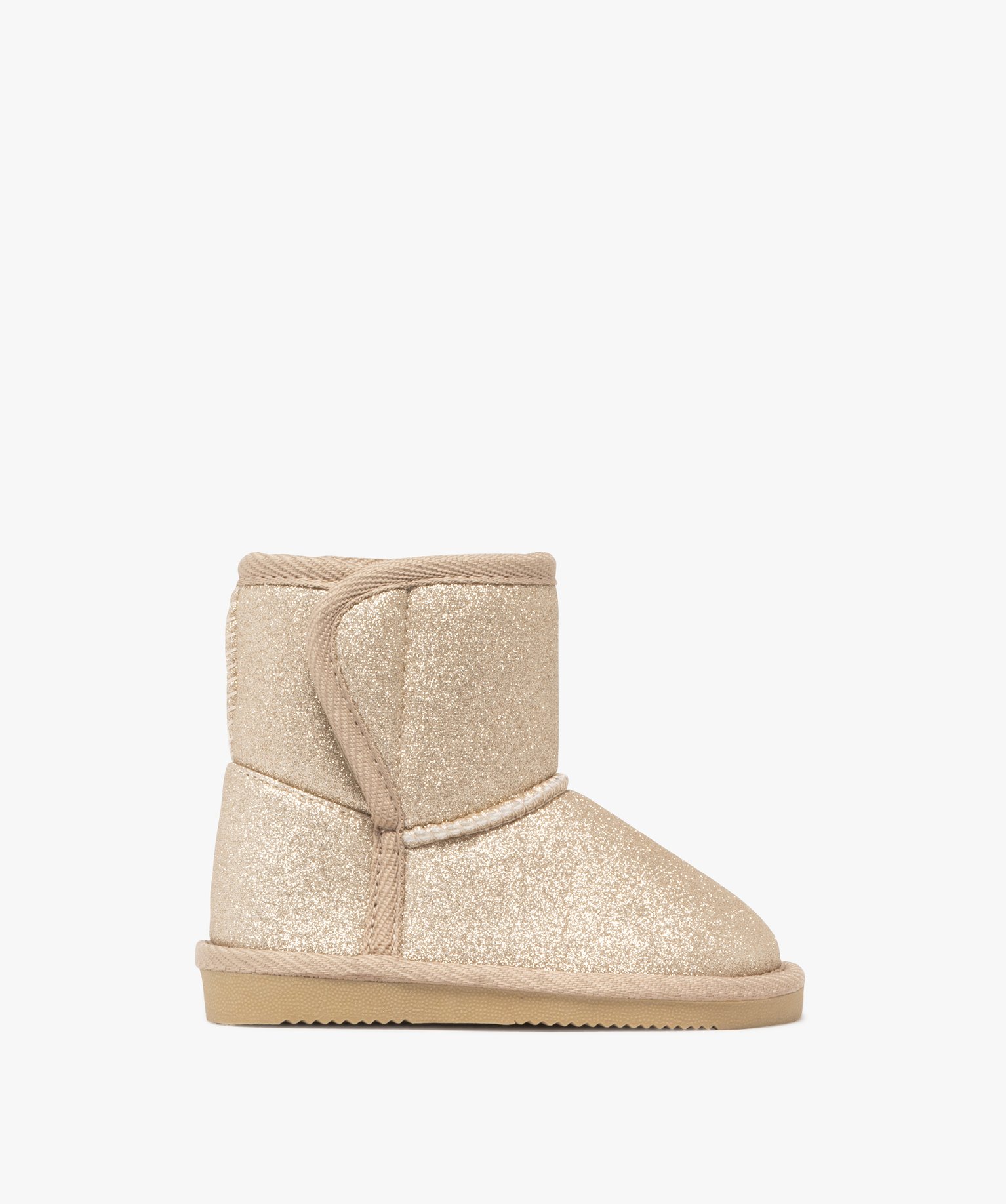 boots fourrees bebe fille a paillettes avec fermeture scratch multicolore bottes et chaussures montantes bebe GEMO