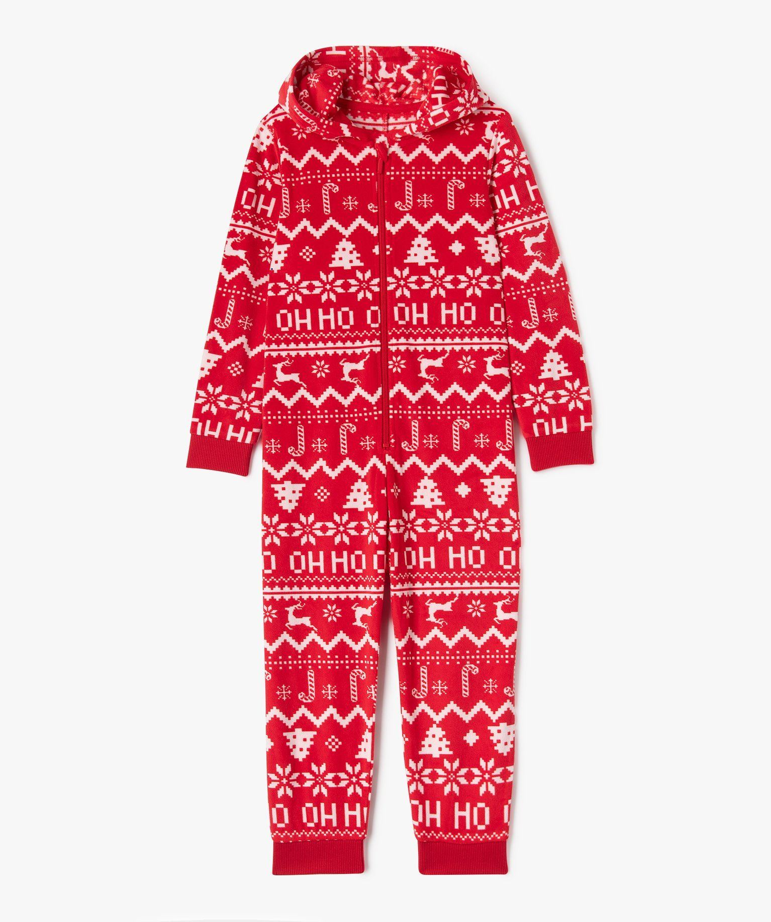 combinaison pyjama a motifs de noel enfant rouge