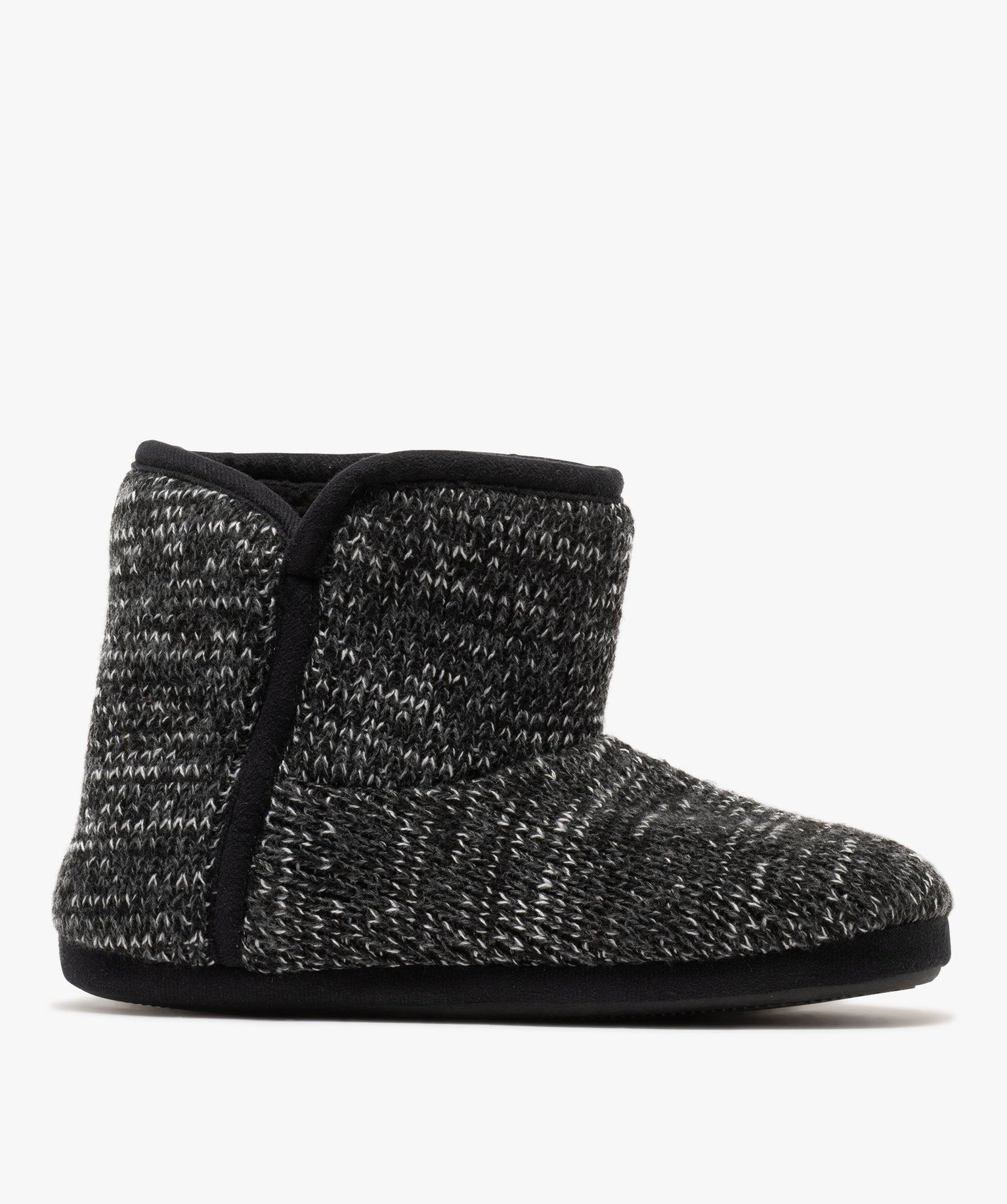 chaussons bottillons en lainage doubles sherpa homme noir standard