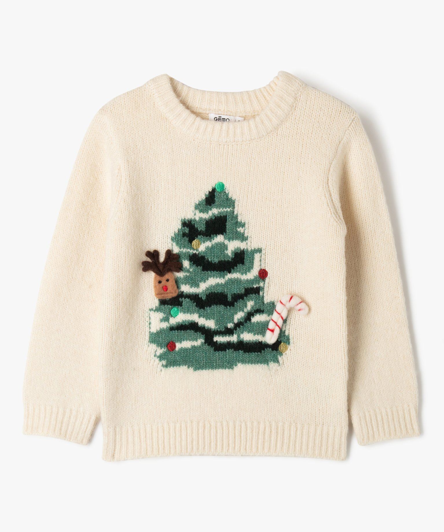 Gemo Pull De Noel Enfant Fille Pull De Noël Avec Motif Chat Fille