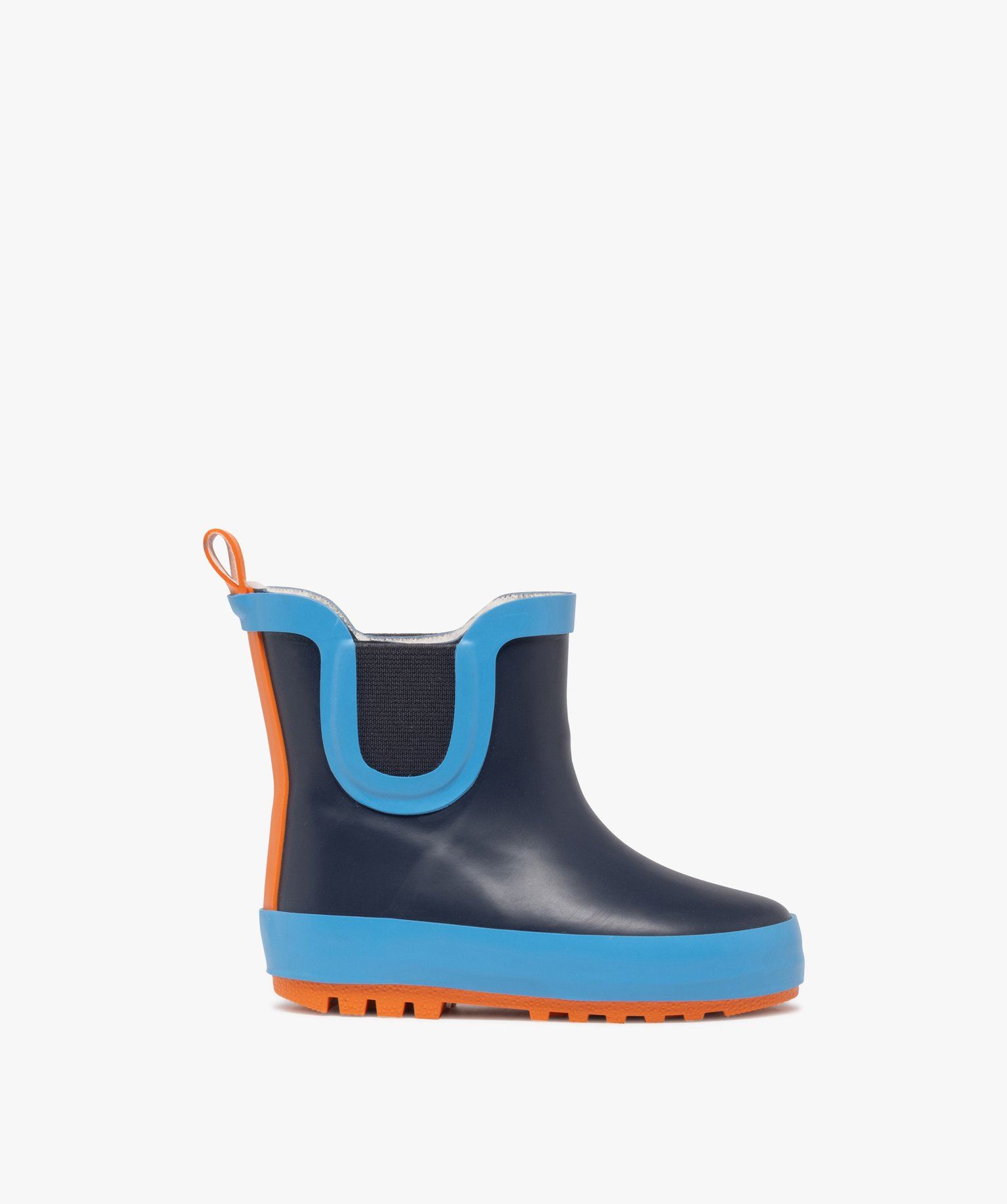 bottes de pluie bebe garcon fourrees a semelle crantee bleu