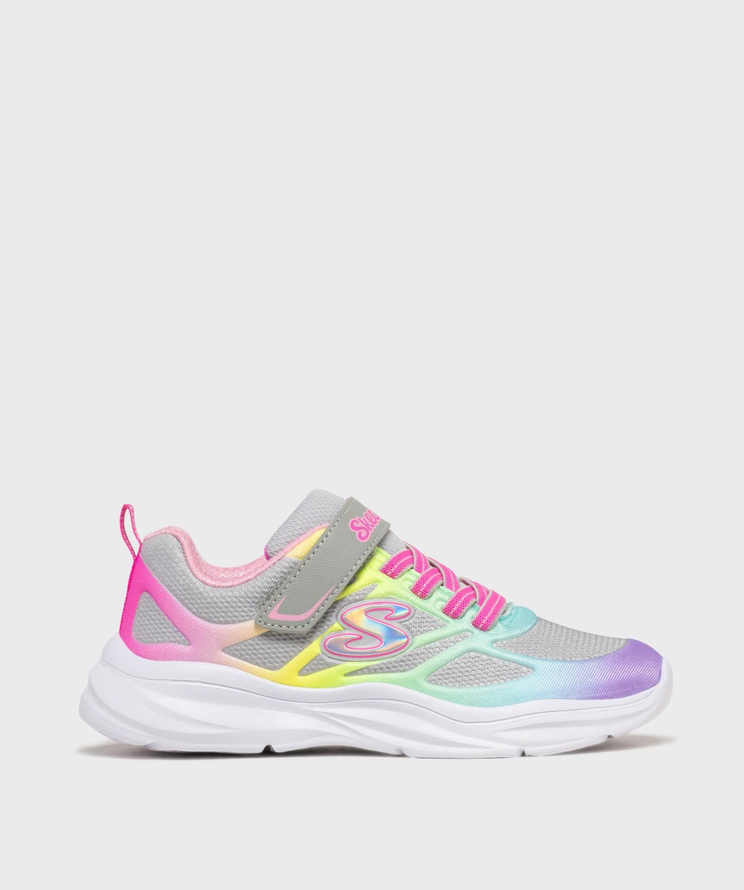 baskets running en mesh fluo fille - skechers gris standard