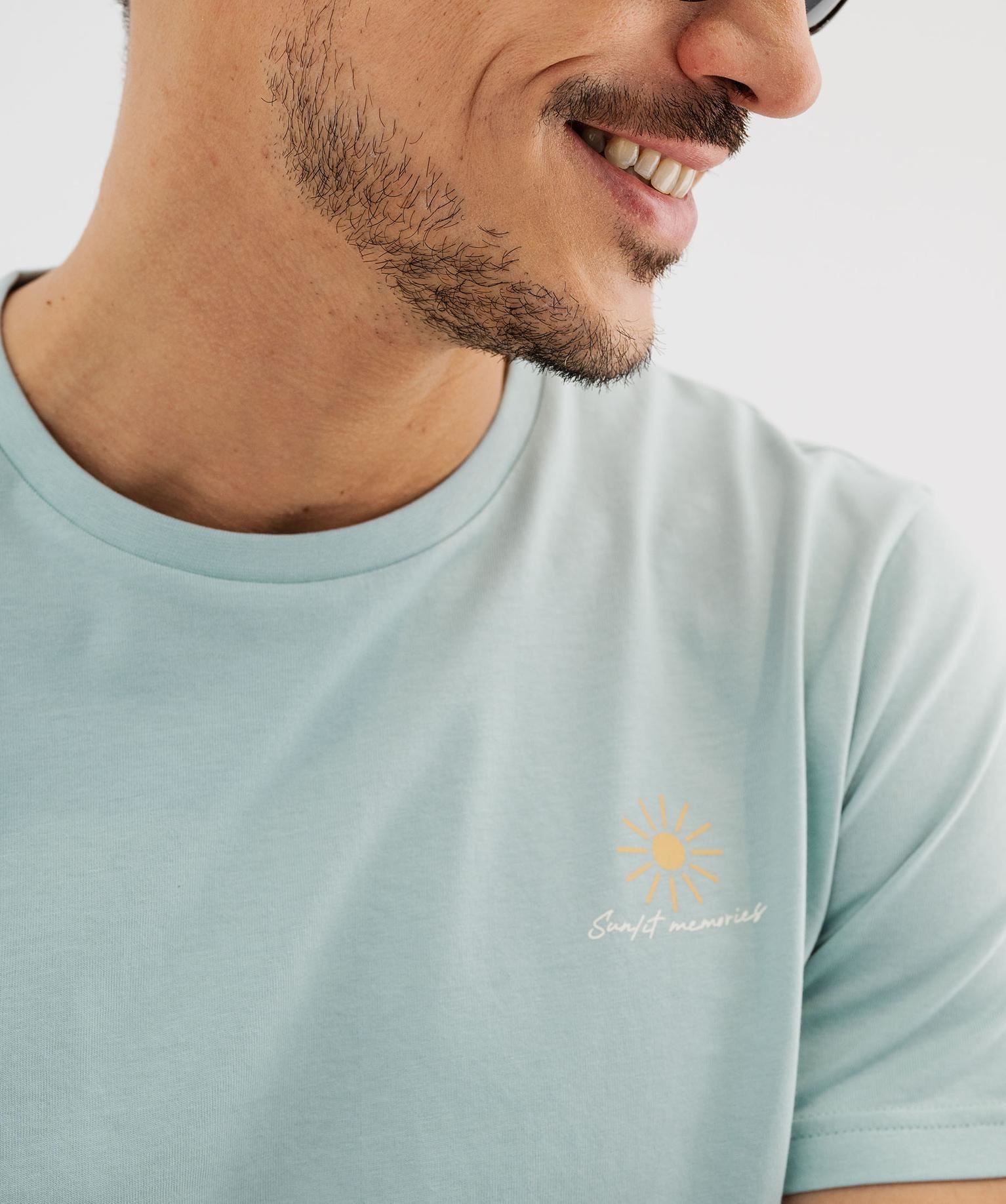 tee-shirt manches courtes avec motif poitrine homme aqua tee