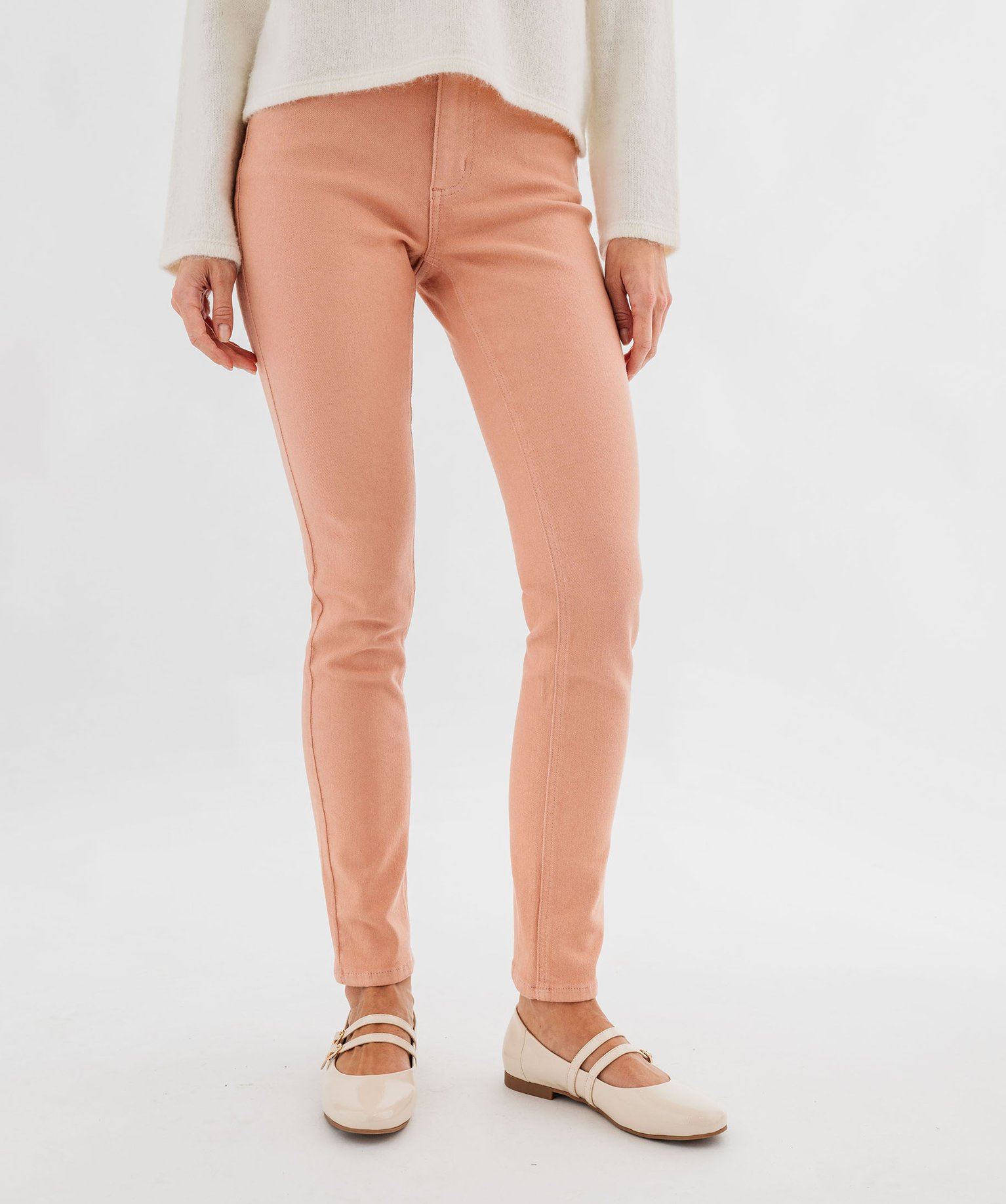 jean slim colore taille normale femme rose standard pantalons