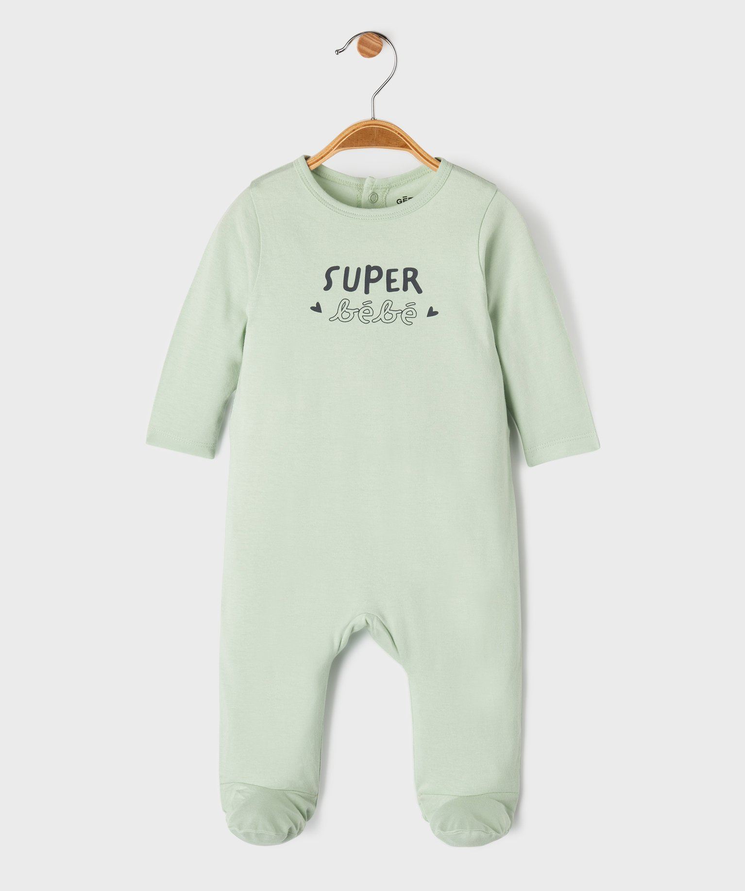 pyjama en coton avec motif poitrine bebe fille vert standard