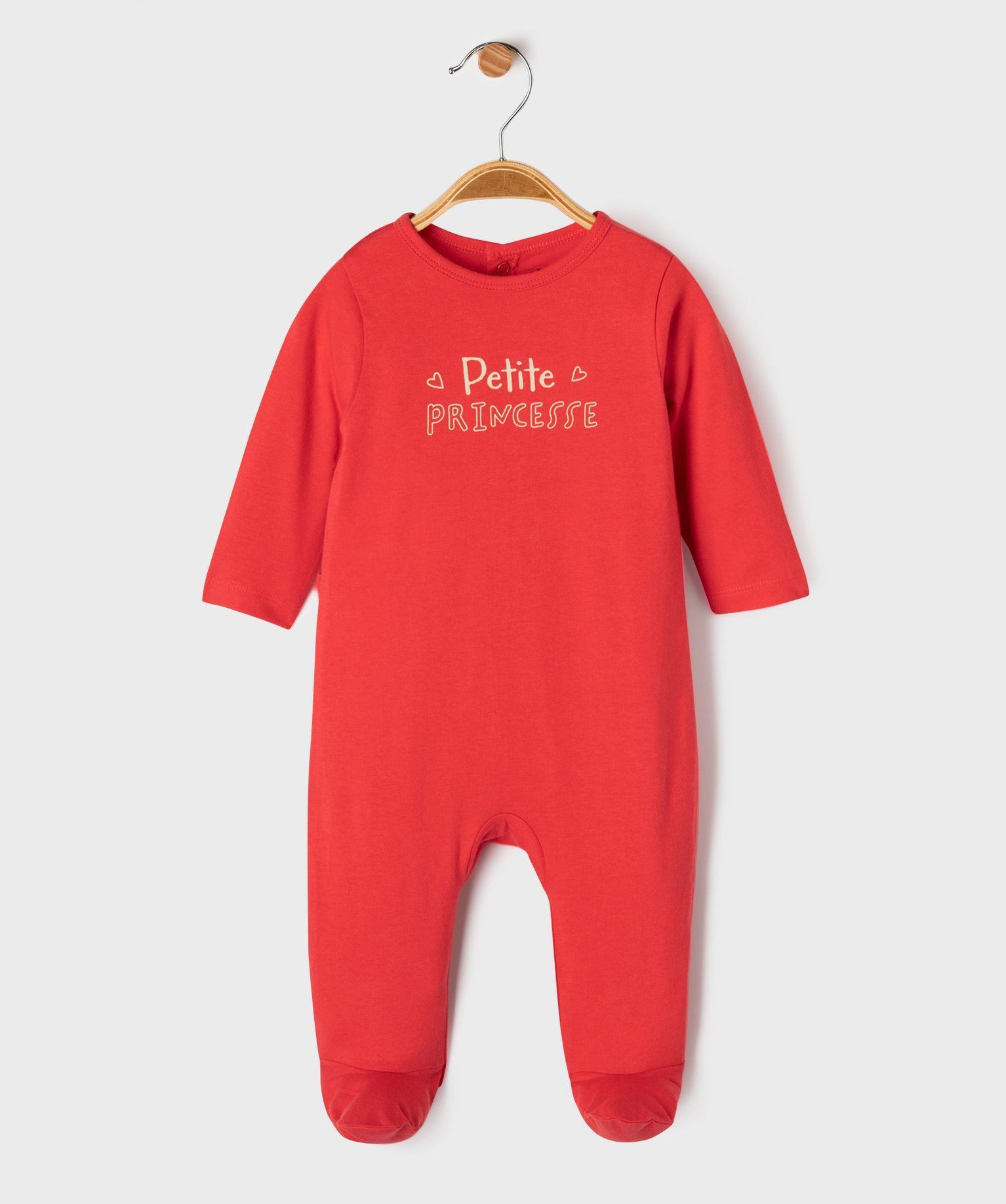 pyjama en coton avec motif poitrine bebe fille rose standard