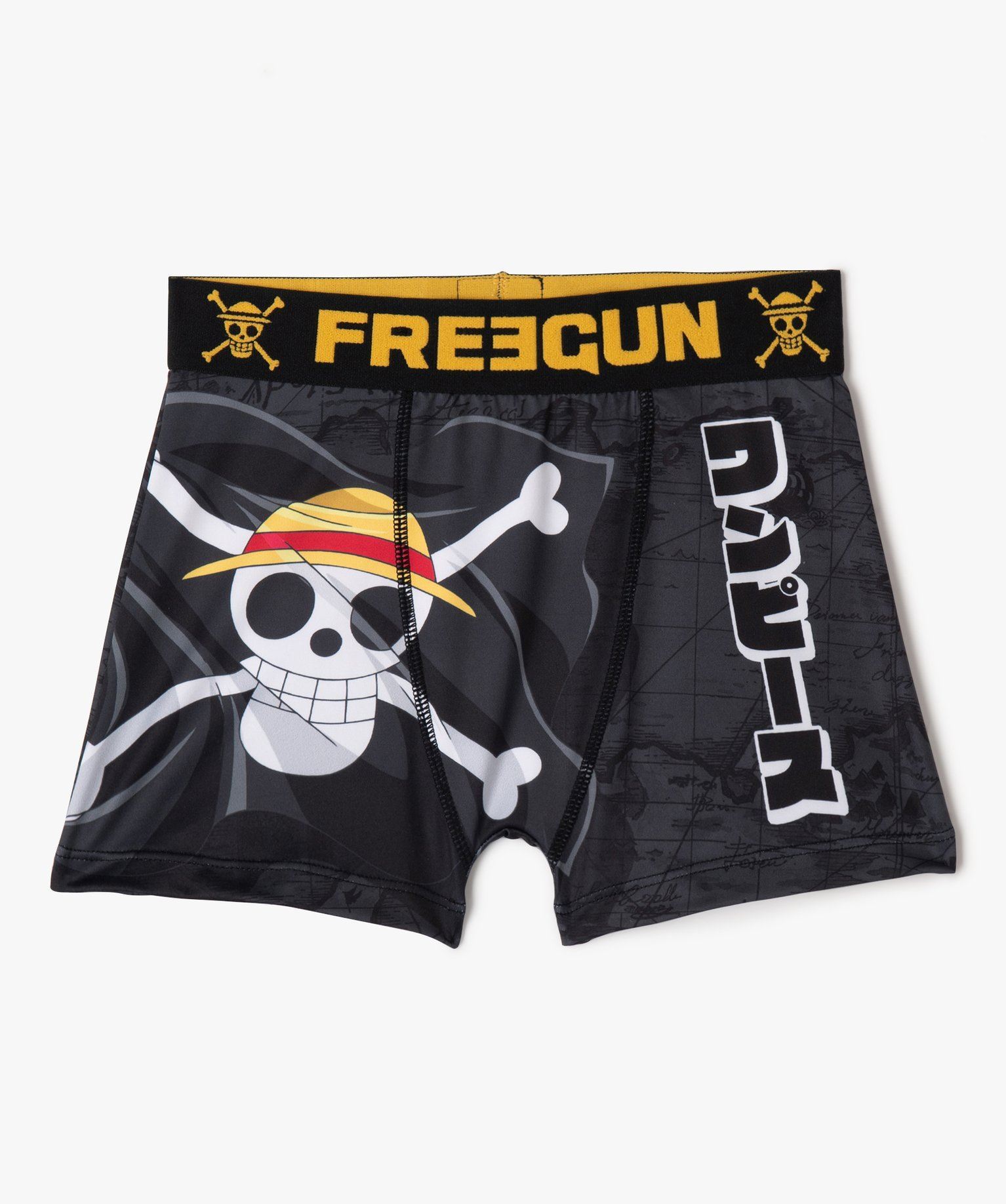 boxer confort avec motif one piece garcon - freegun noir