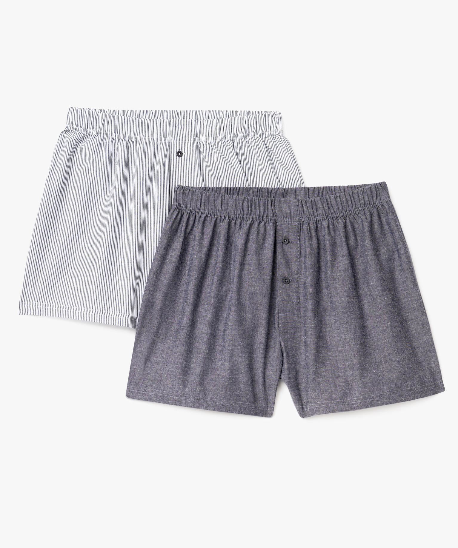 calecons imprimes homme (lot de 2) bleu