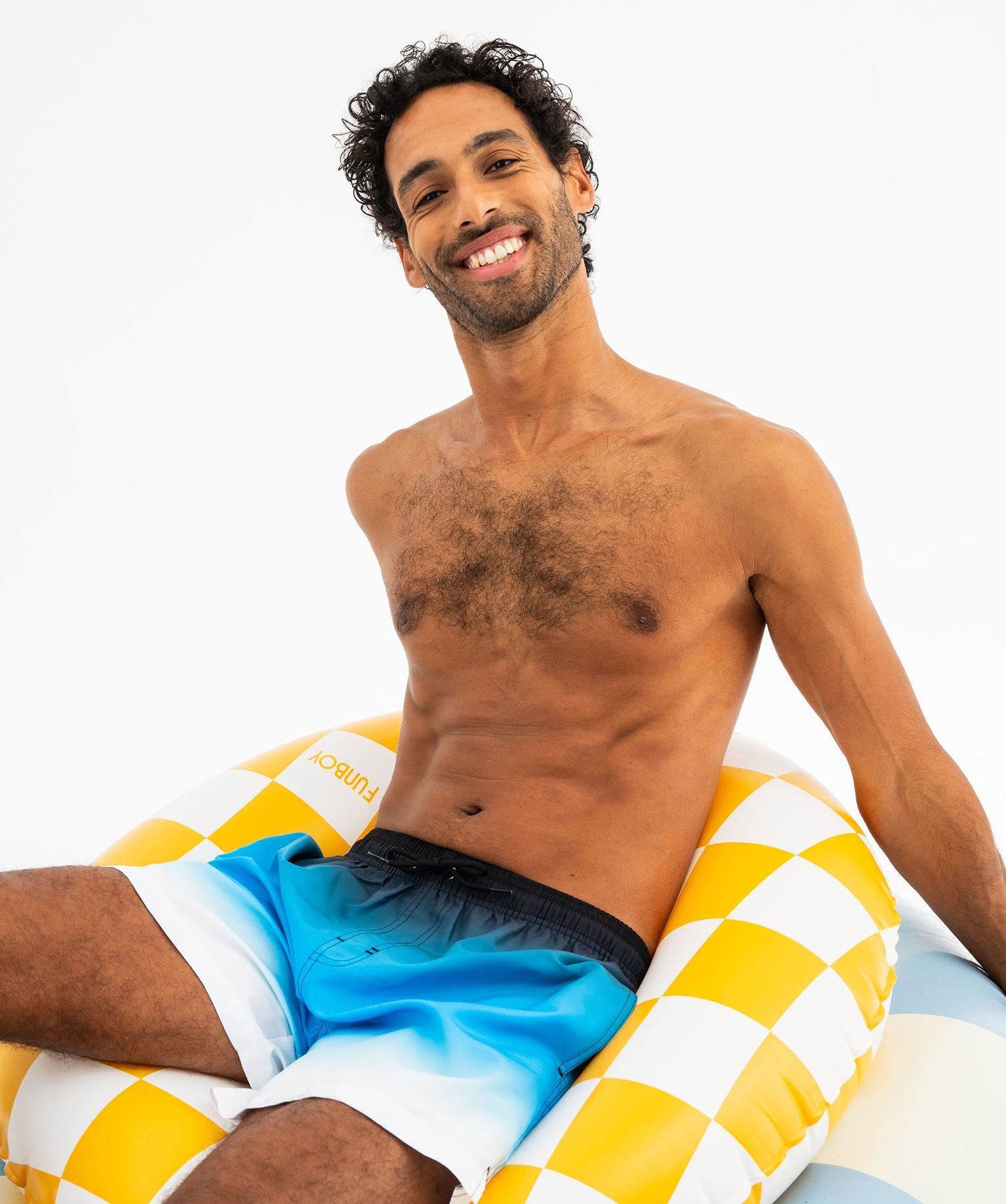 short de bain degrade de couleurs homme bleu standard