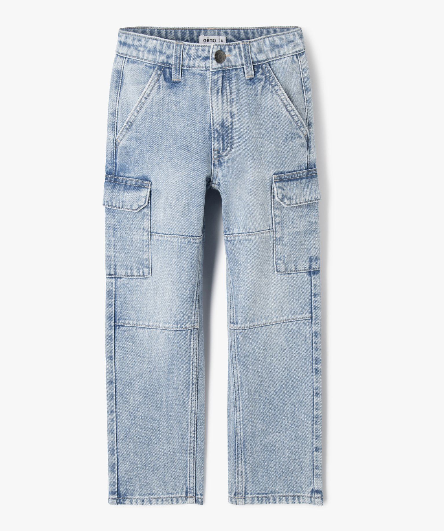 jean loose a poches cargo garcon bleu jeans