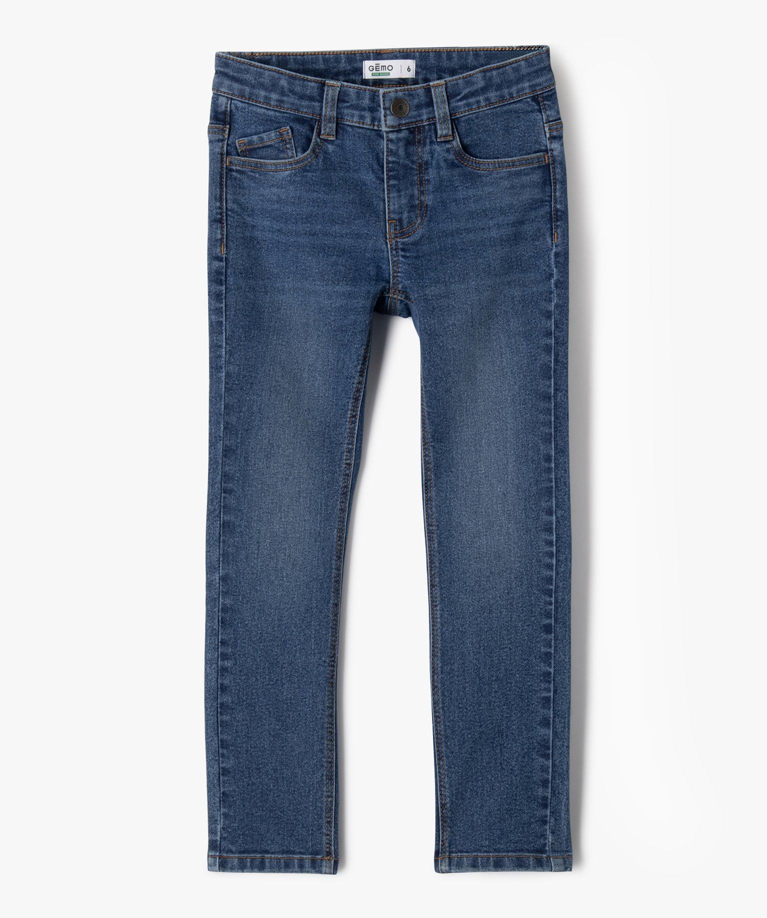 jean slim extensible a taille reglable garcon bleu vif jeans