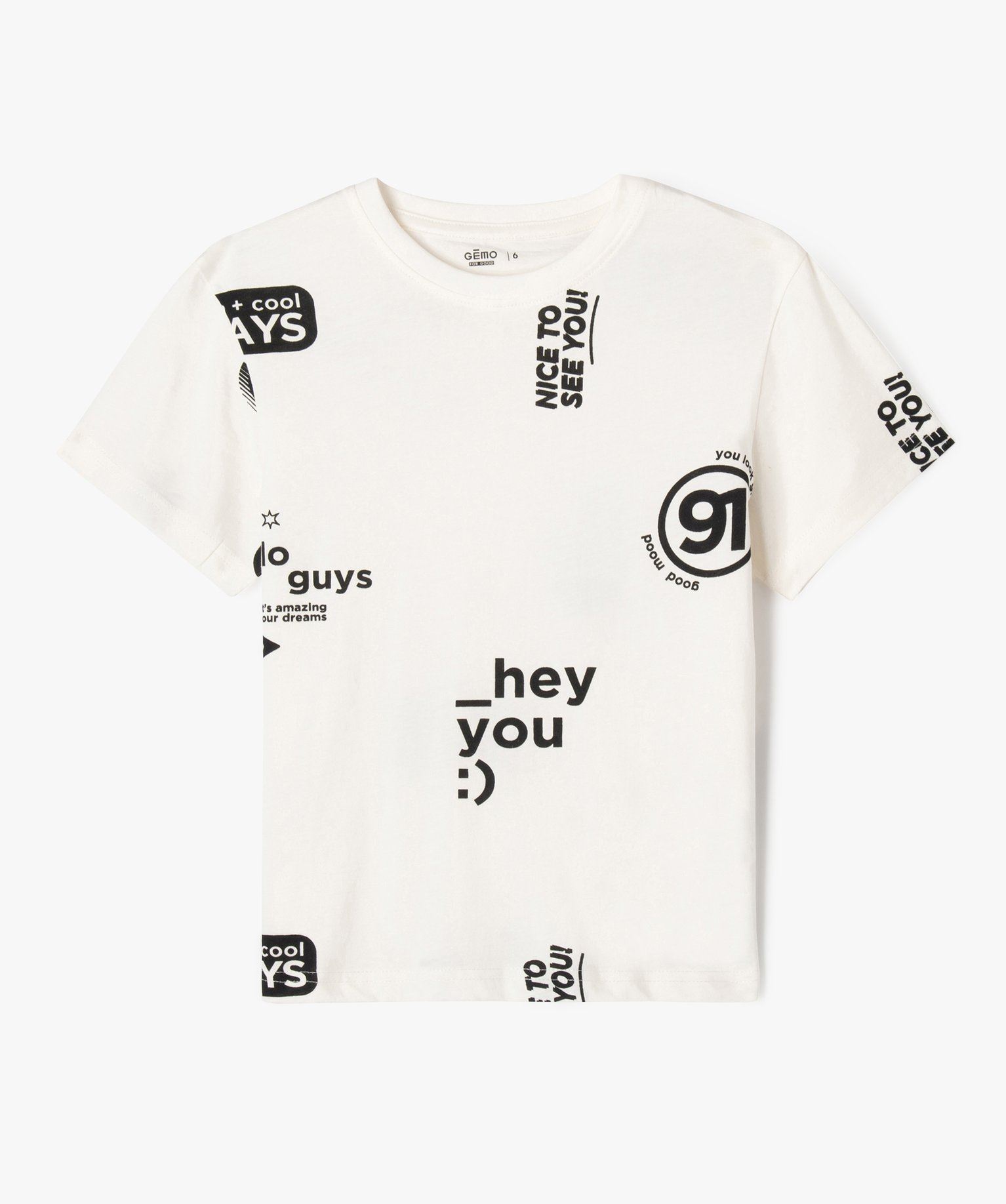 tee-shirt a manches courtes a motif streetwear garcon beige tee-shirts