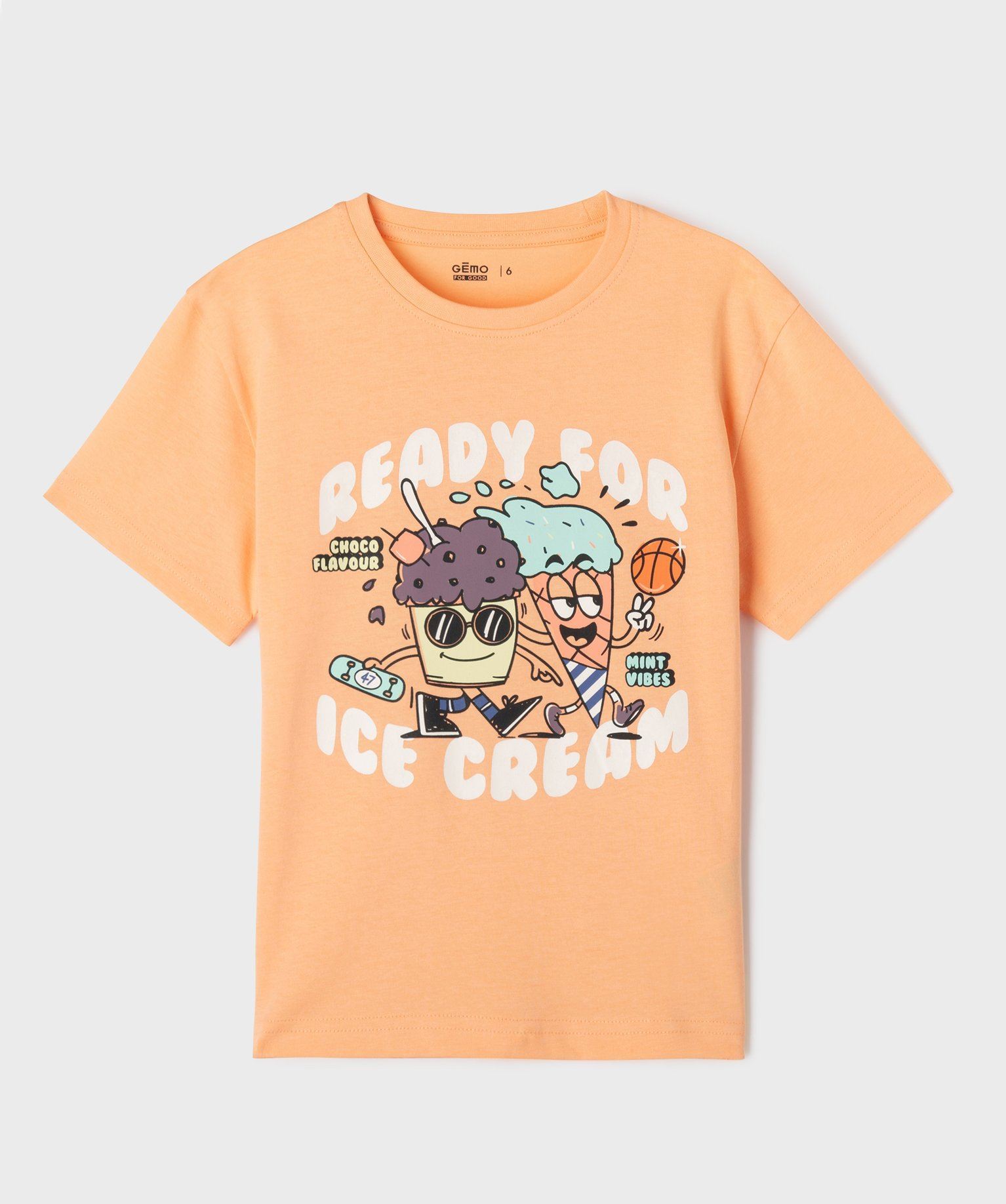 tee-shirt imprime coupe large garcon orange tee-shirts