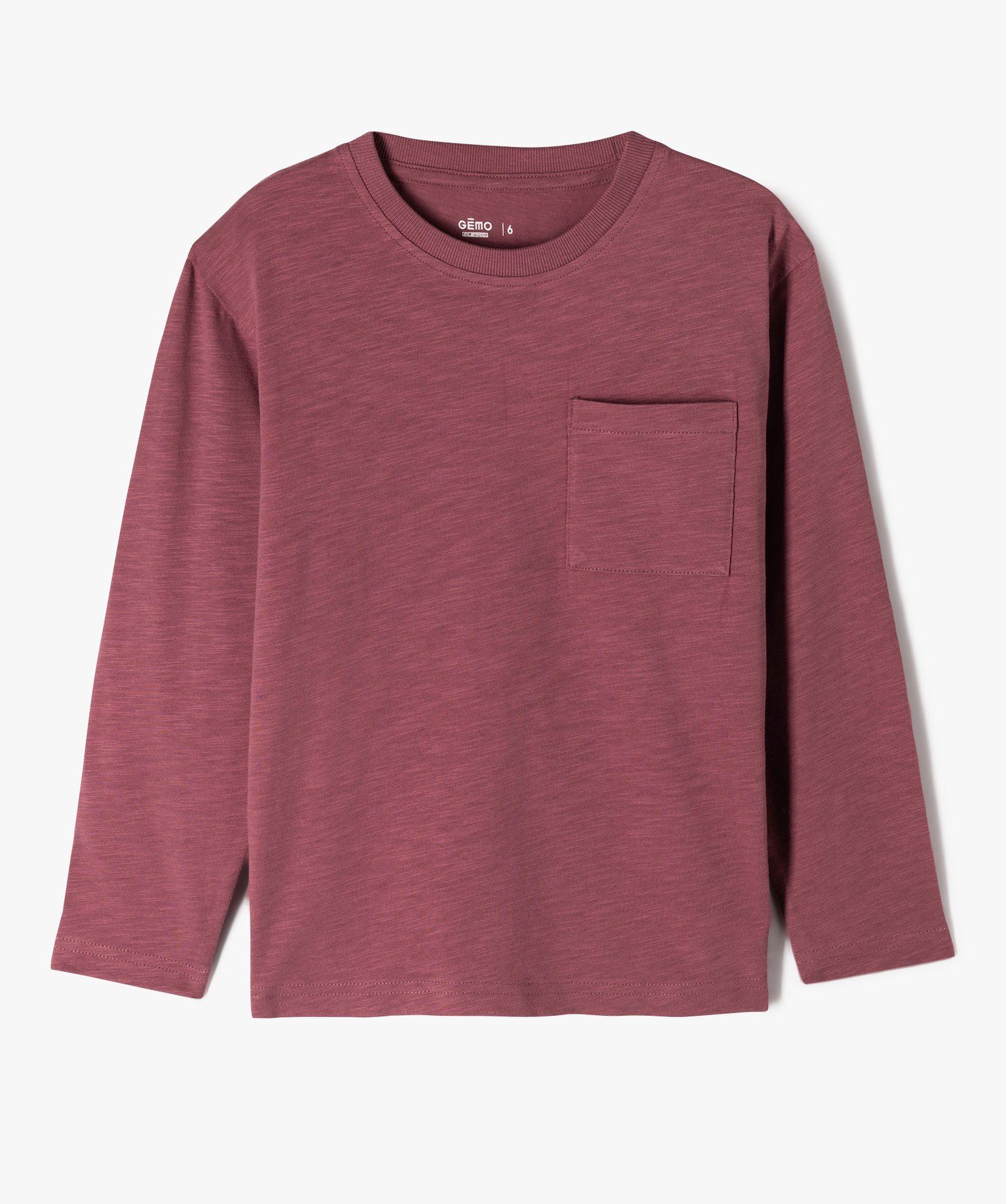 t-shirt manches longues poche garcon rose tee-shirts