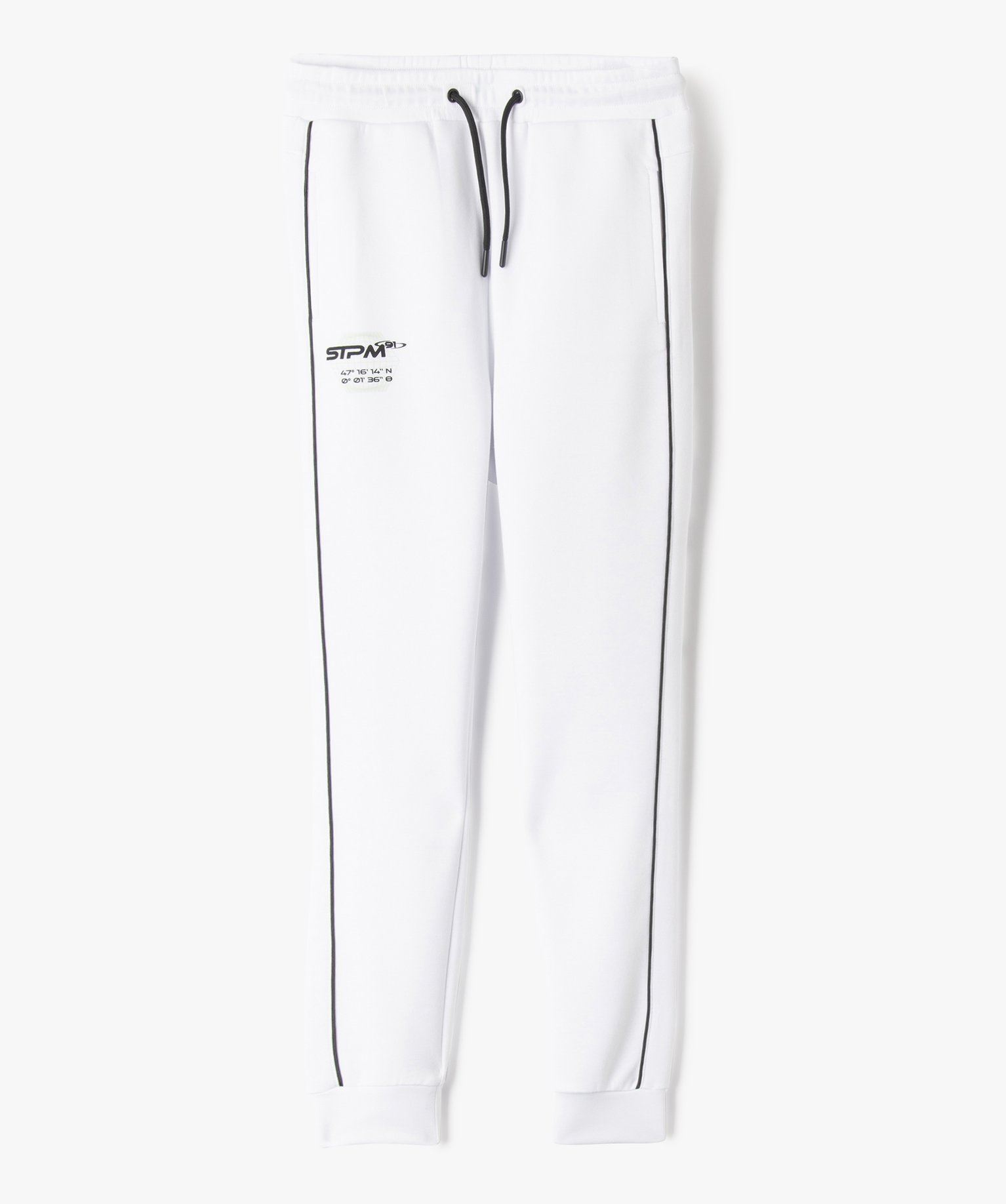 pantalon de jogging avec liseres contrastants garcon blanc