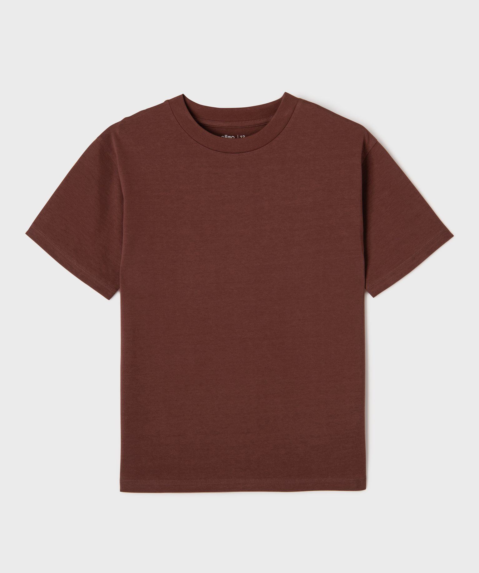 tee-shirt uni a col rond garcon marron standard tee-shirts