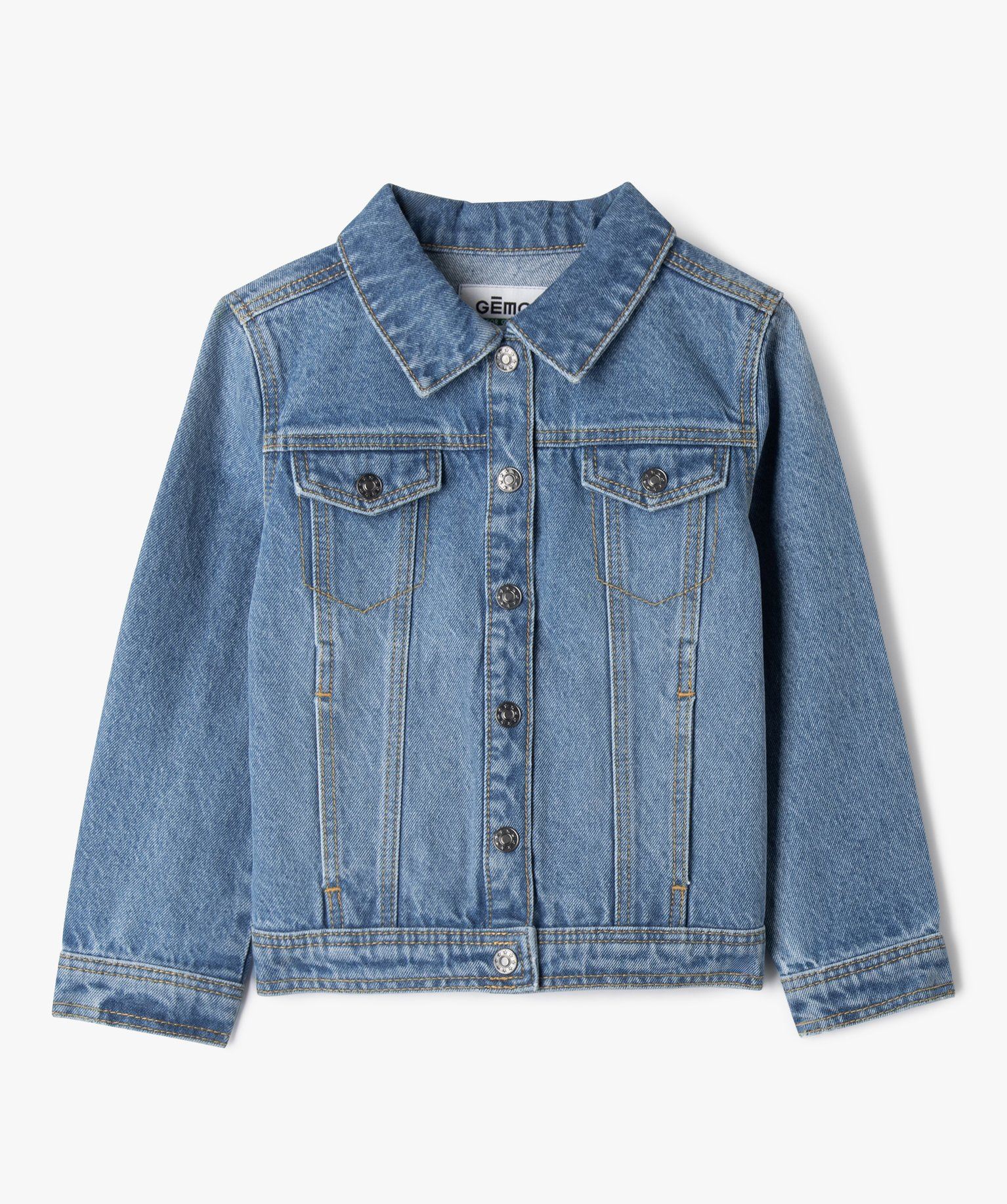 veste en jean denim 100 coton fille bleu