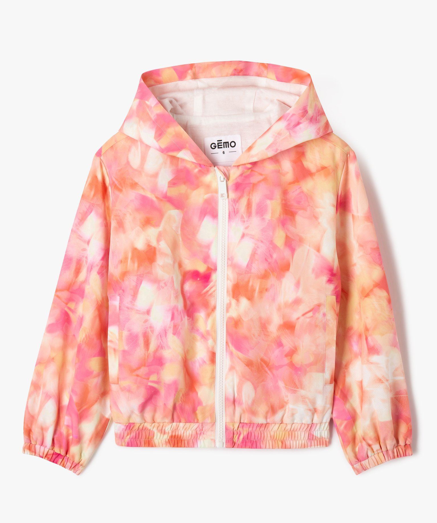 blouson leger a capuche fille rose