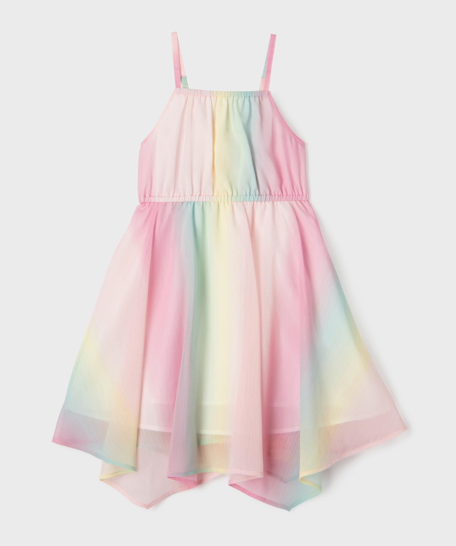robe a bretelles en voile multicolore fille multicolore