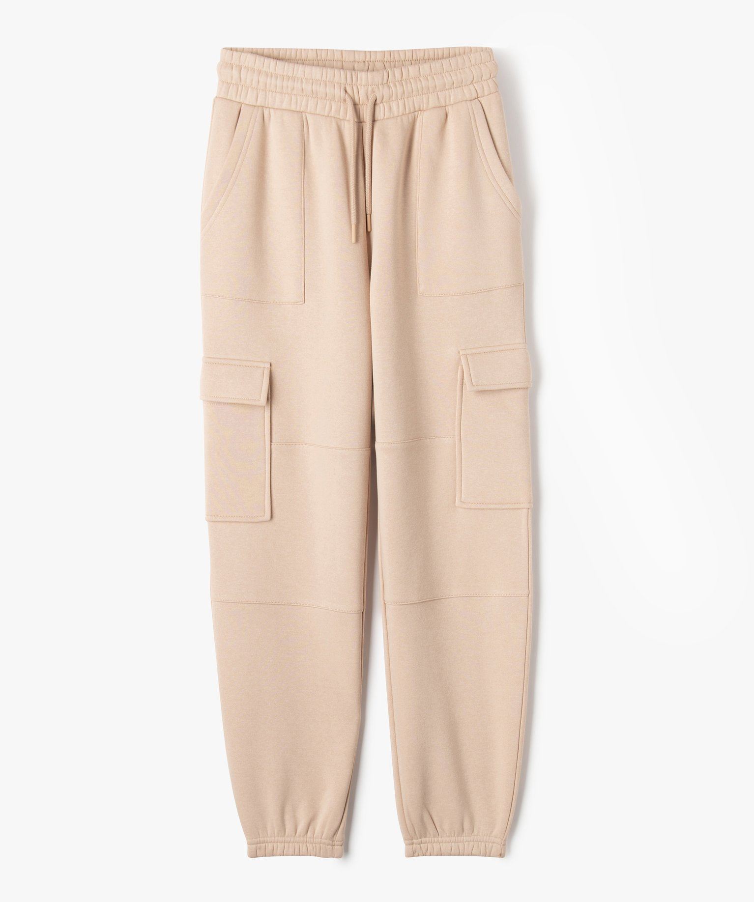 pantalon de jogging avec poches a rabat fille beige standard pantalons