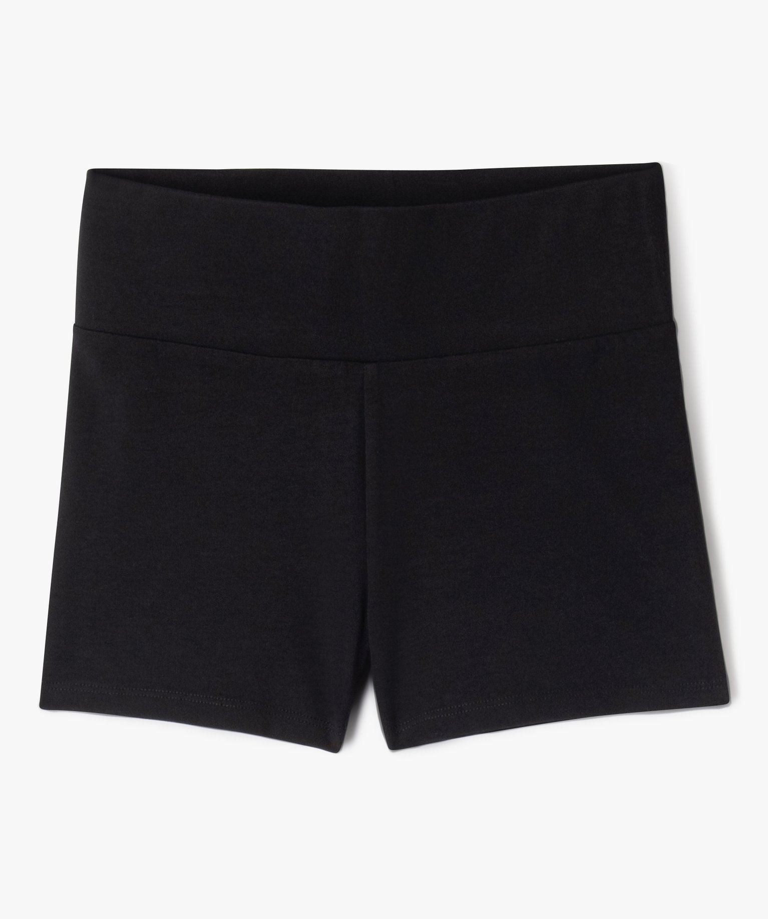 short en maille avec large taille elastique fille noir standard shorts