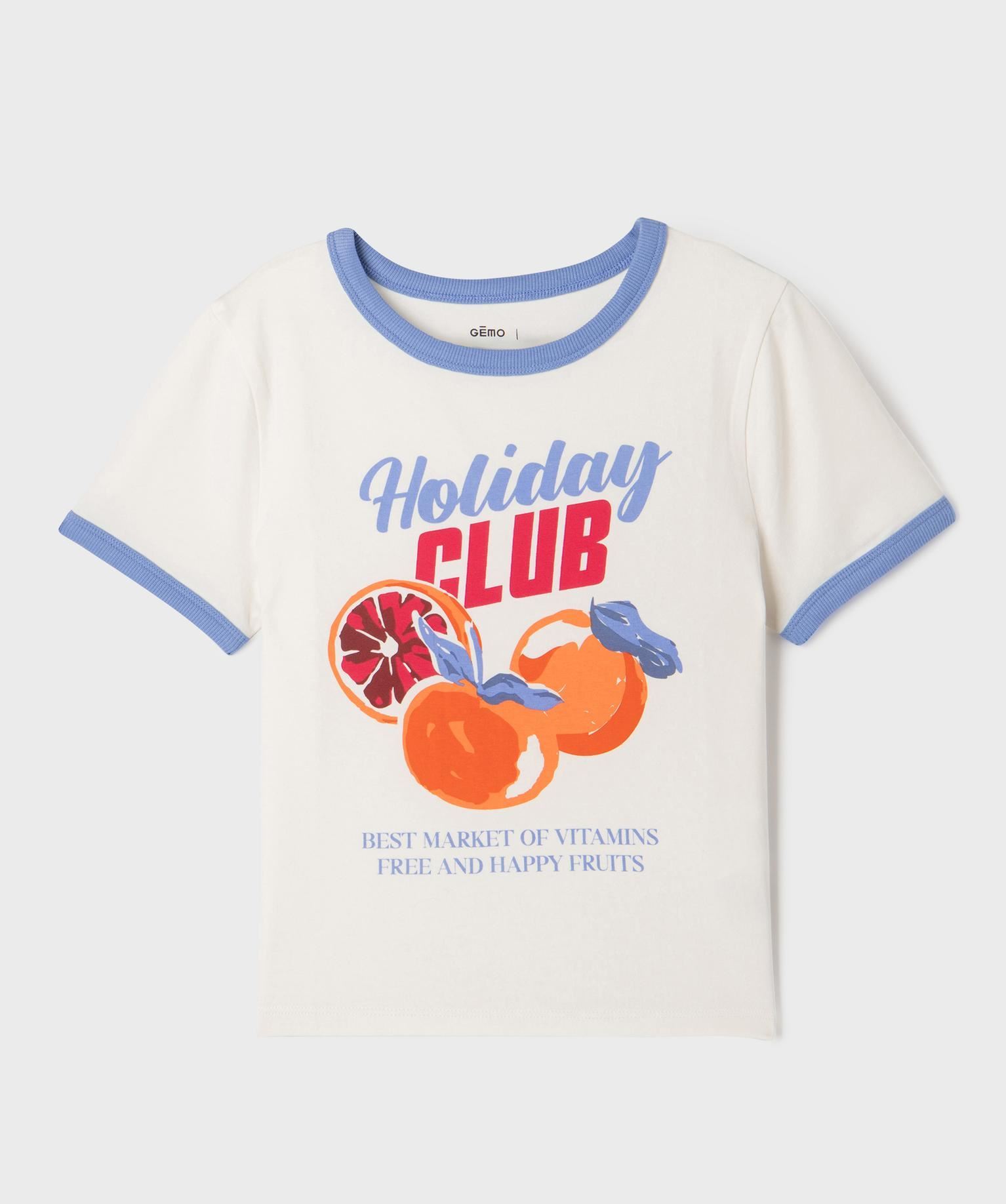 tee-shirt manches courtes a motif vintage fille blanc chine tee-shirts