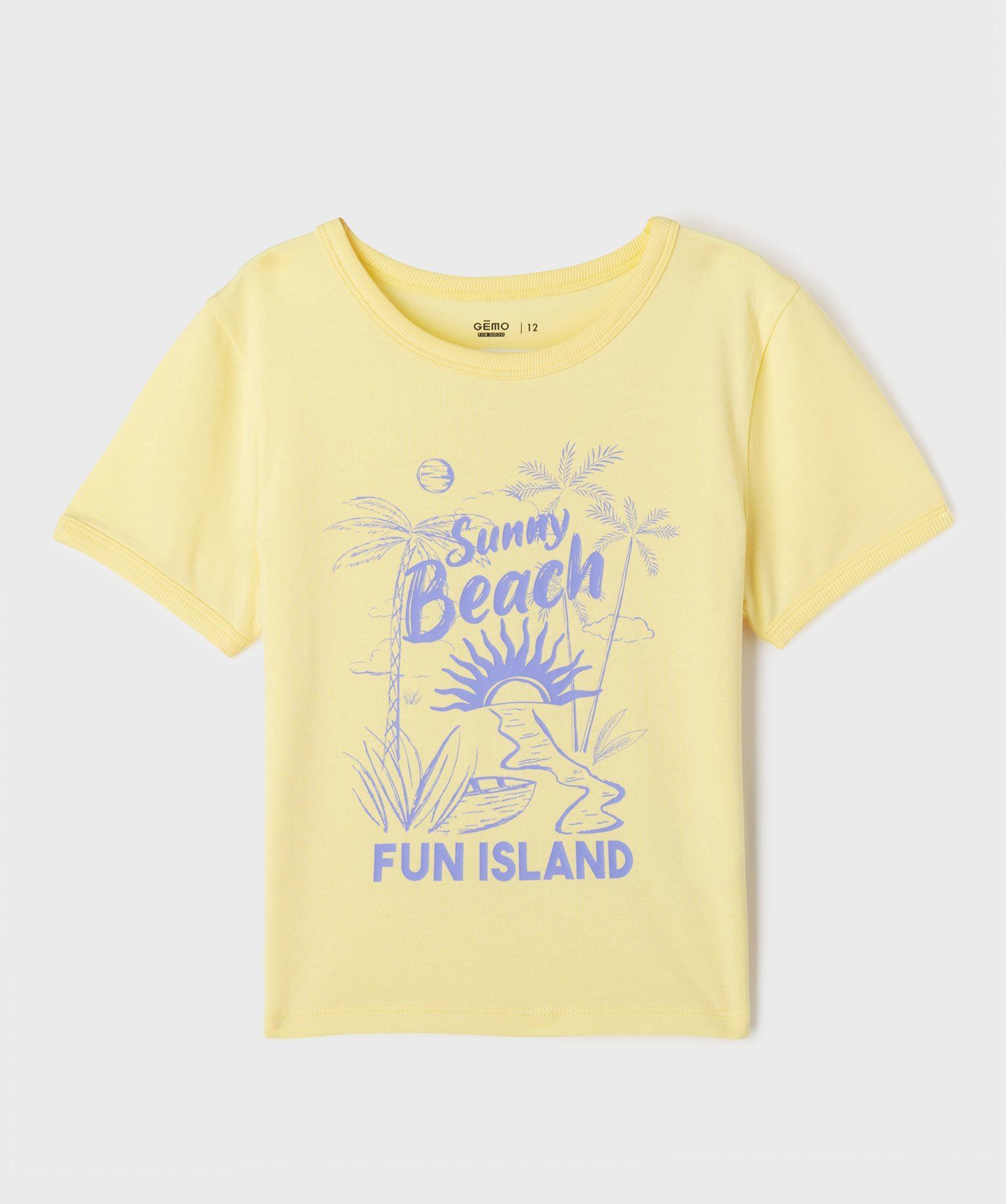 tee-shirt manches courtes a motif vintage fille jaune standard tee-shirts